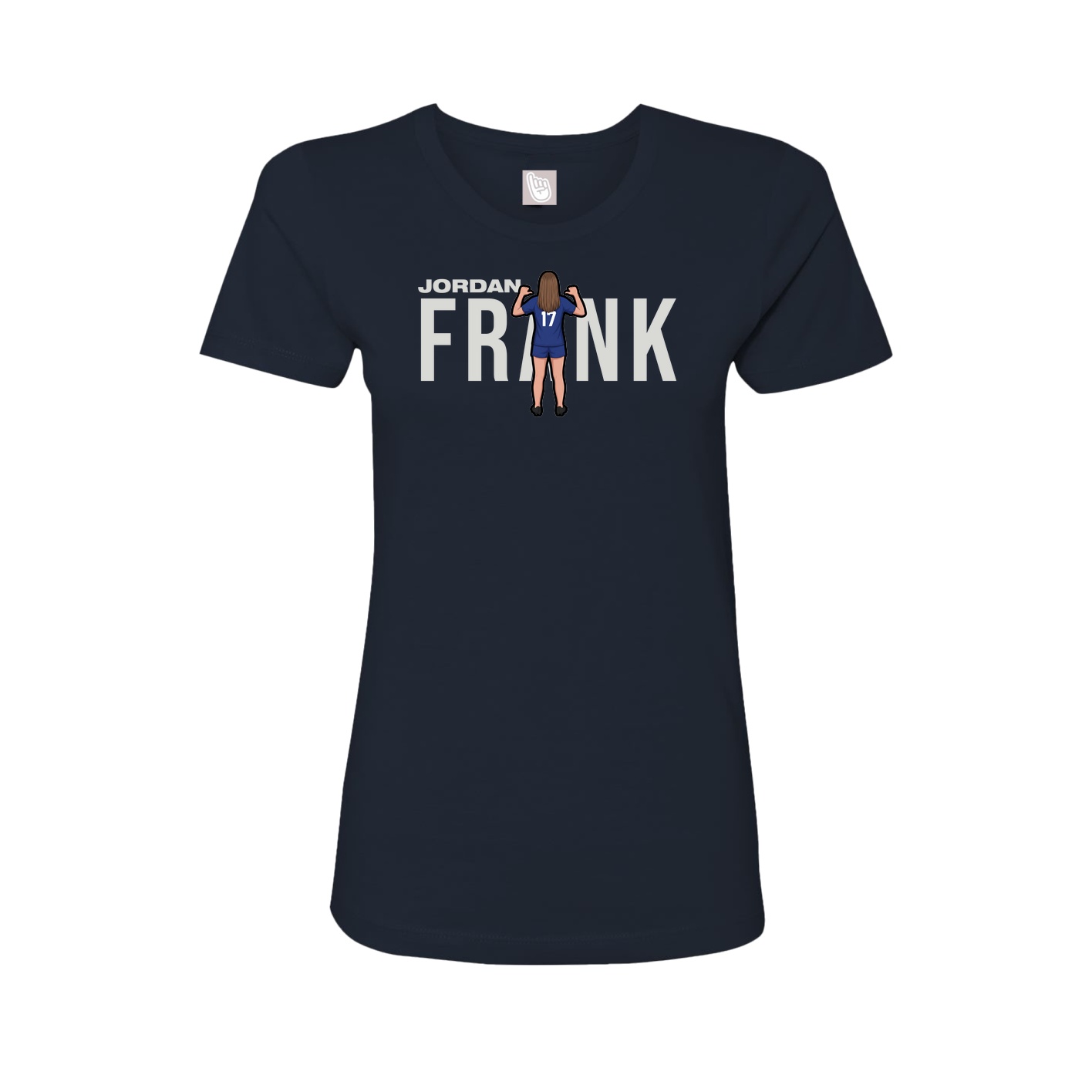 Fitted Women's Tee — Player Name in Navy