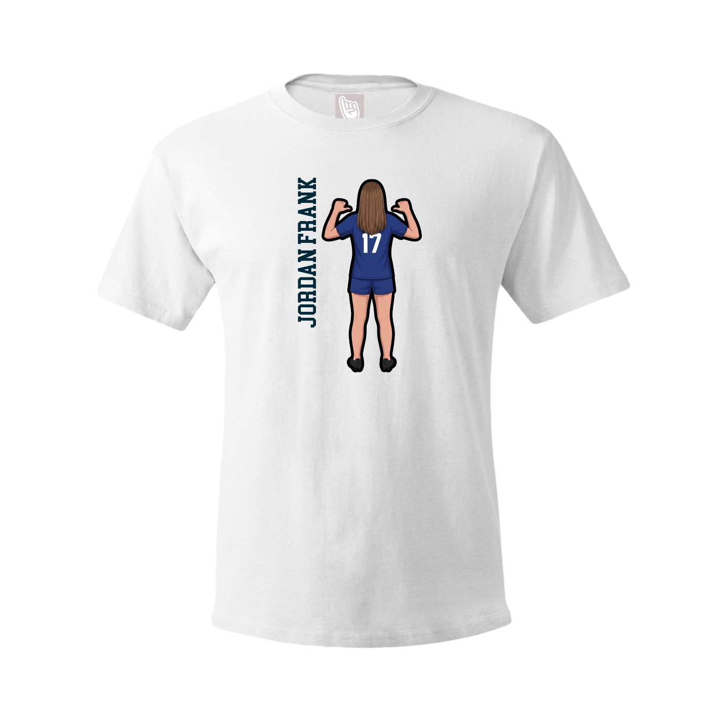 Youth Tee — Name Vertical in White