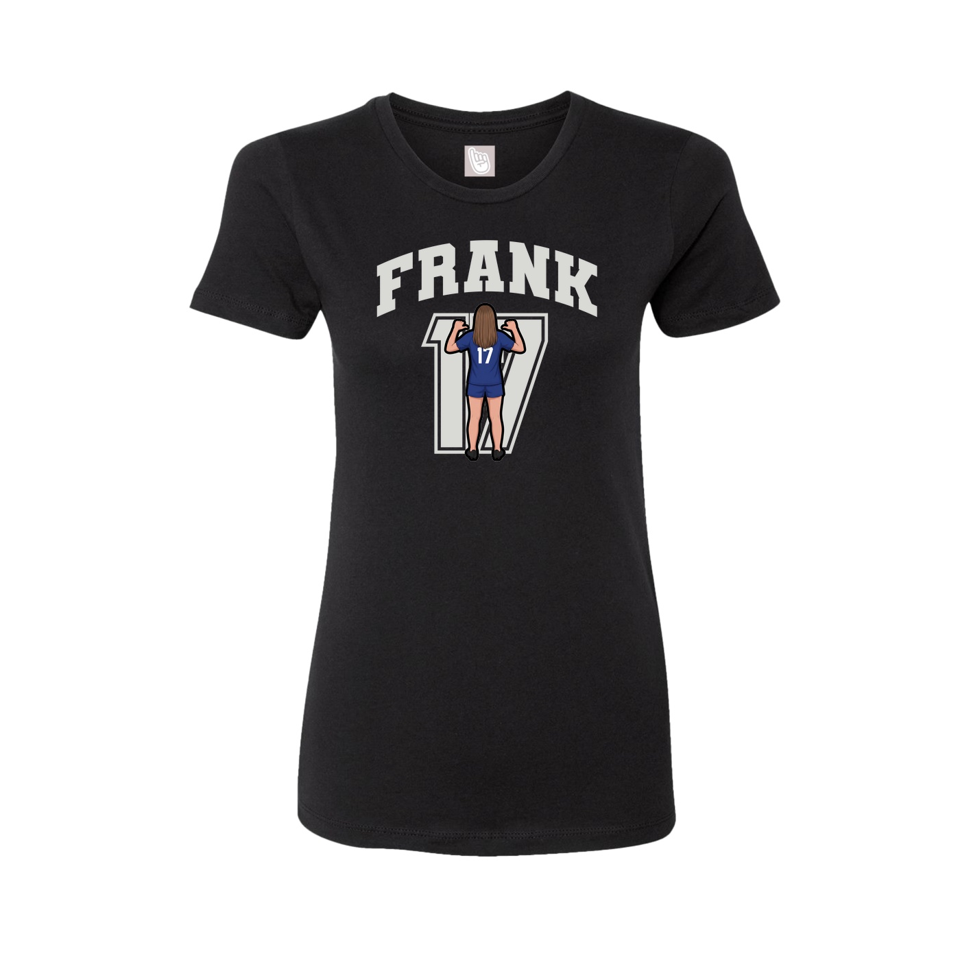 Fitted Women's Tee — Number in Black