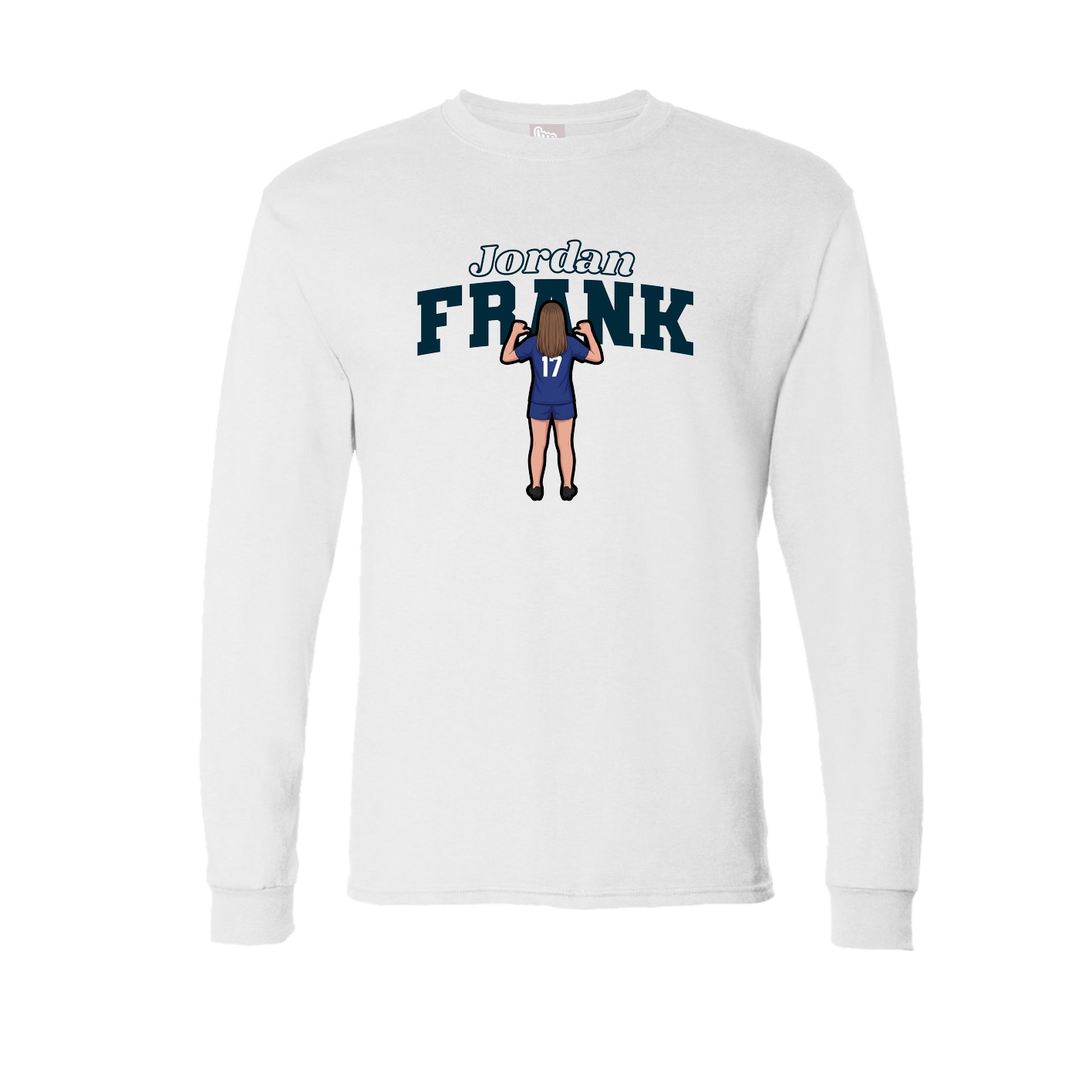 Long Sleeve Tee — Name Arch in White