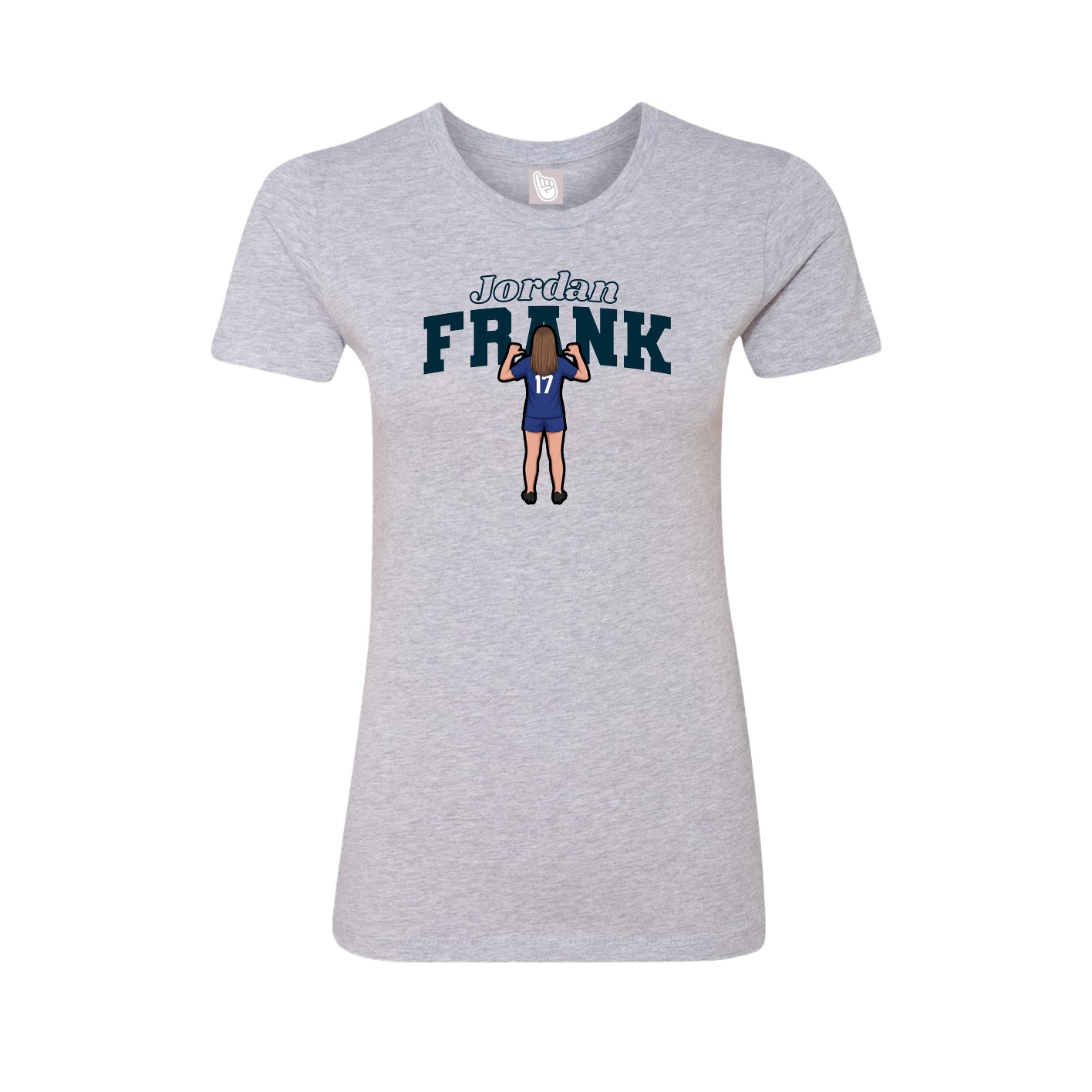 Fitted Women's Tee — Name Arch in Grey