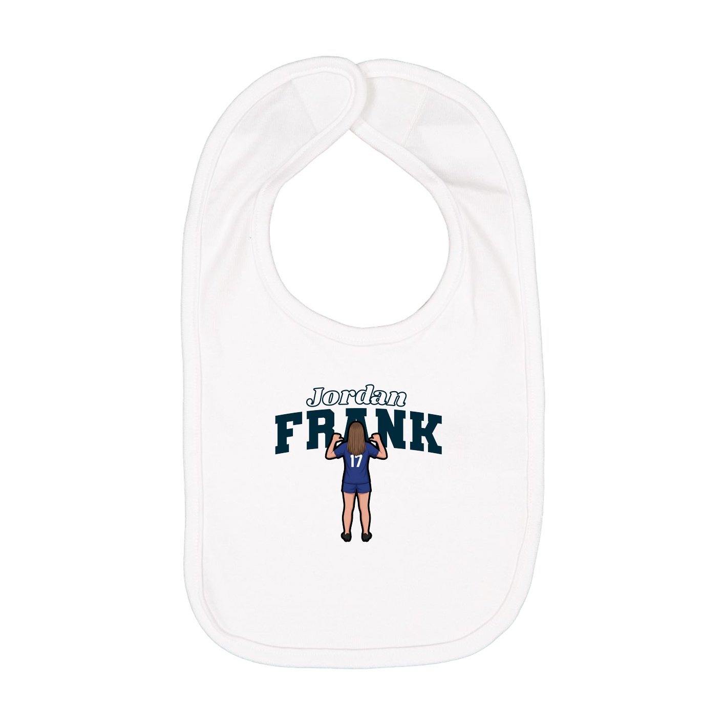 Infant Bib — Name Arch in White
