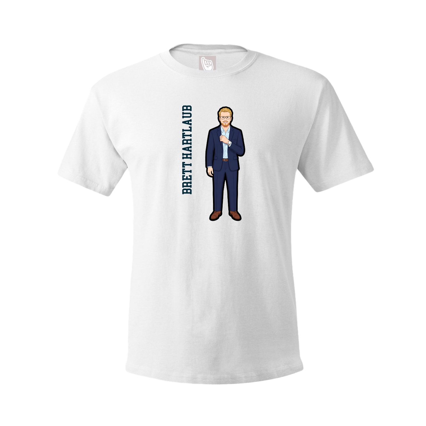 Tee — Name Vertical in White