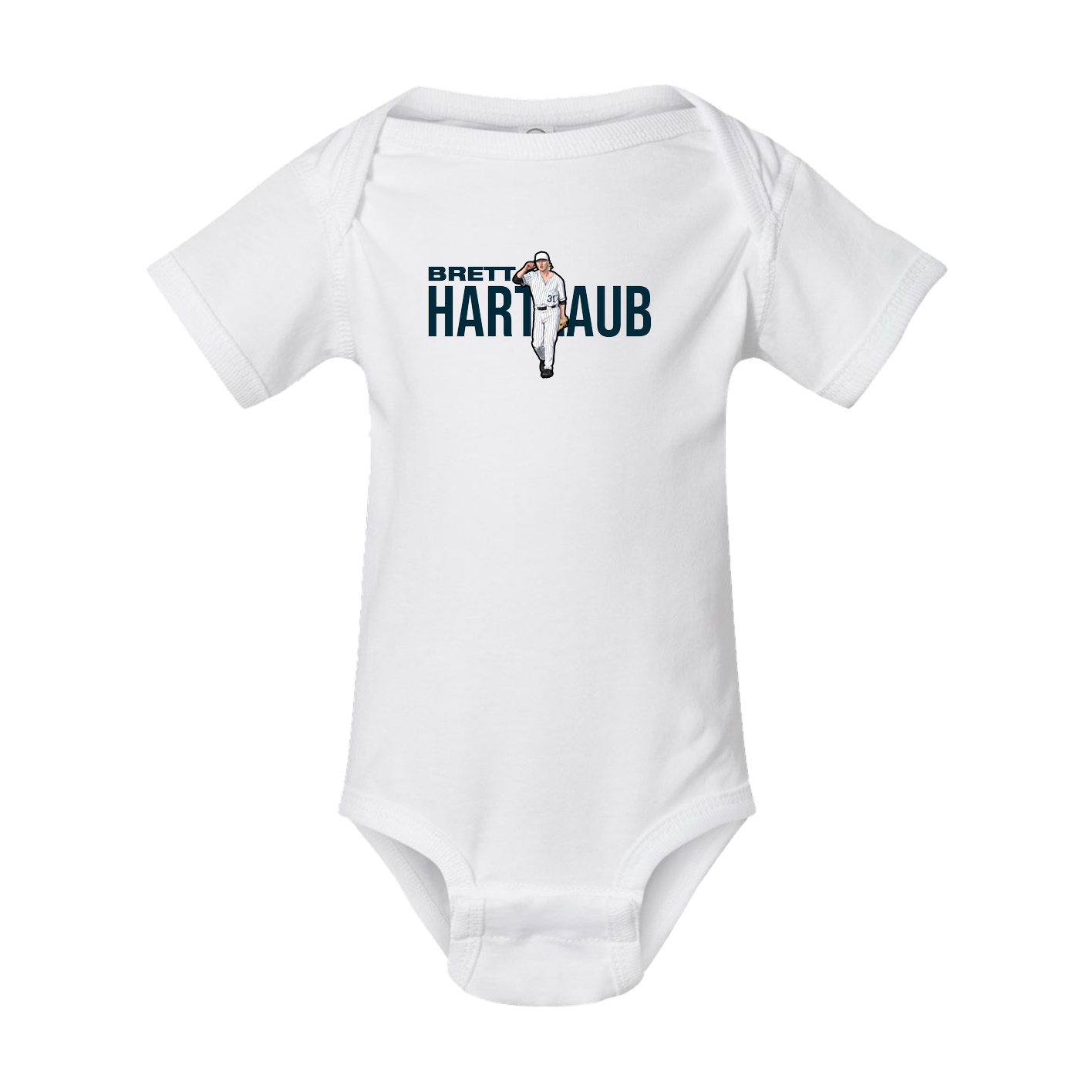 Baby Onesie — Player Name in White