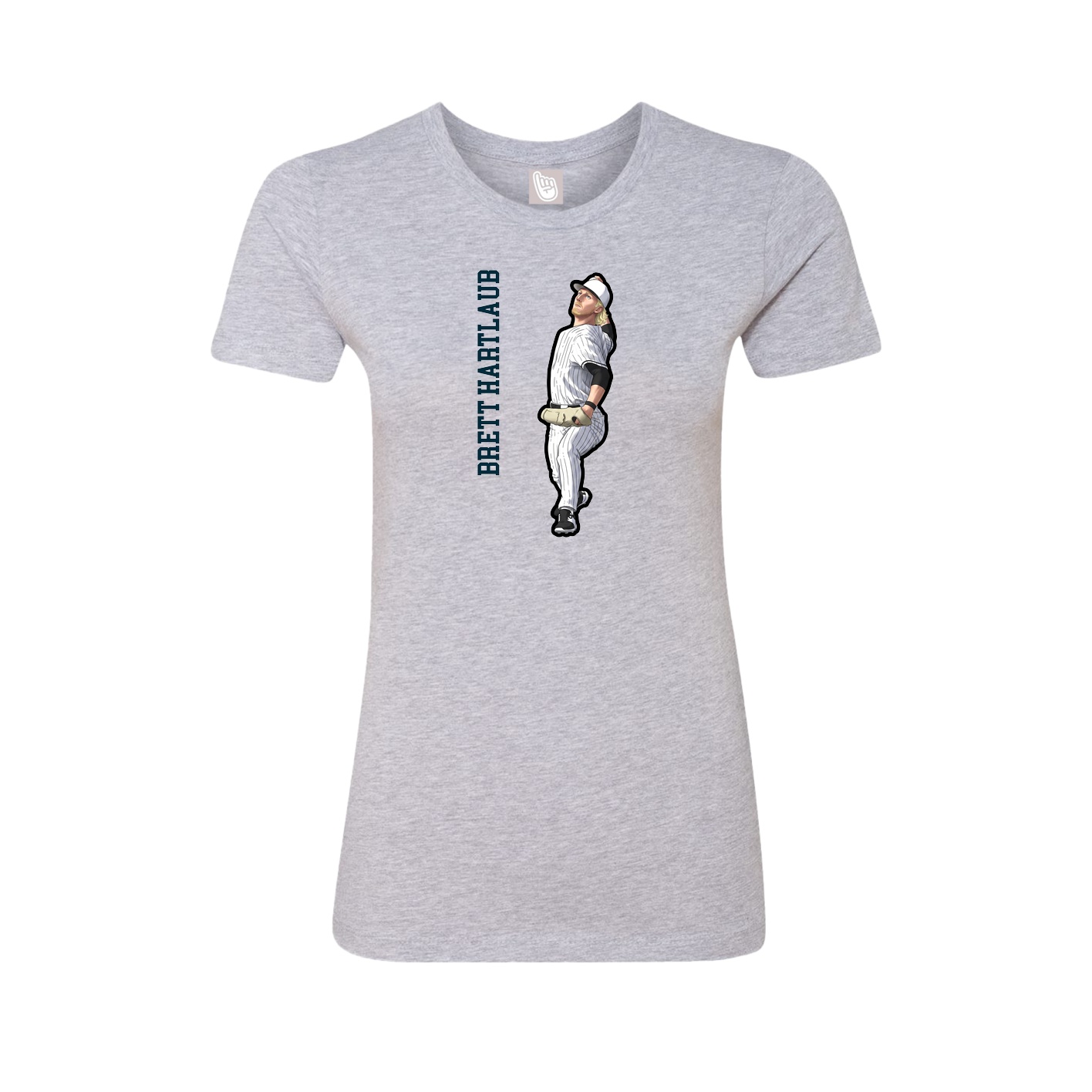 Womens Tee — Name Vertical in Grey