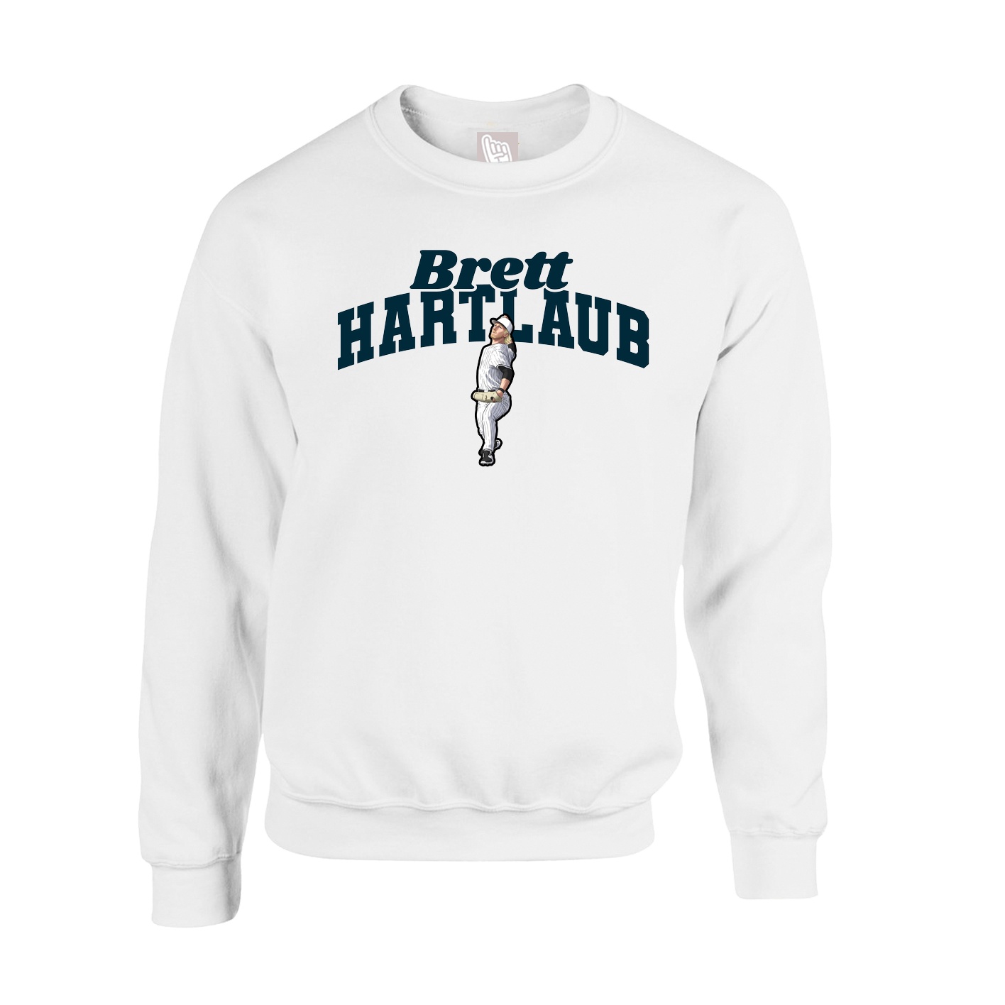 Fleece Crew — Signature Arch in White