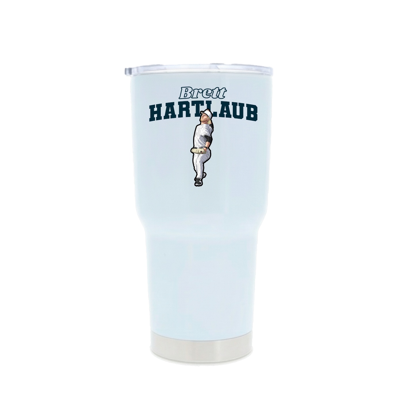 30oz Stainless Steel Tumbler — Name Arch in White