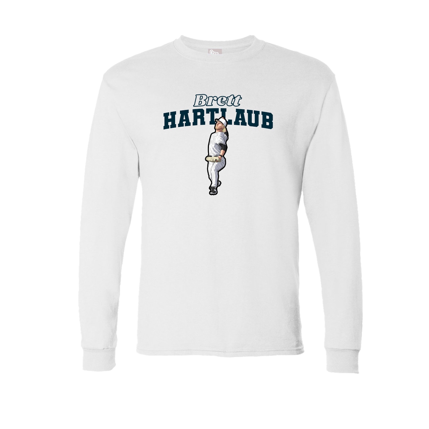 Long Sleeve Tee — Name Arch in White