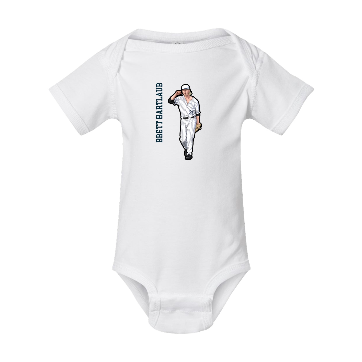 Baby Onesie — Name Vertical in White