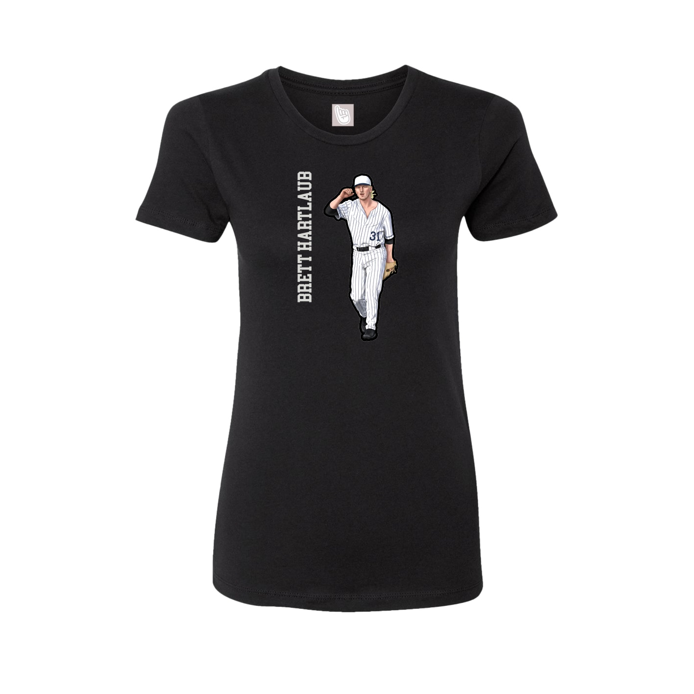 Womens Tee — Name Vertical in Black