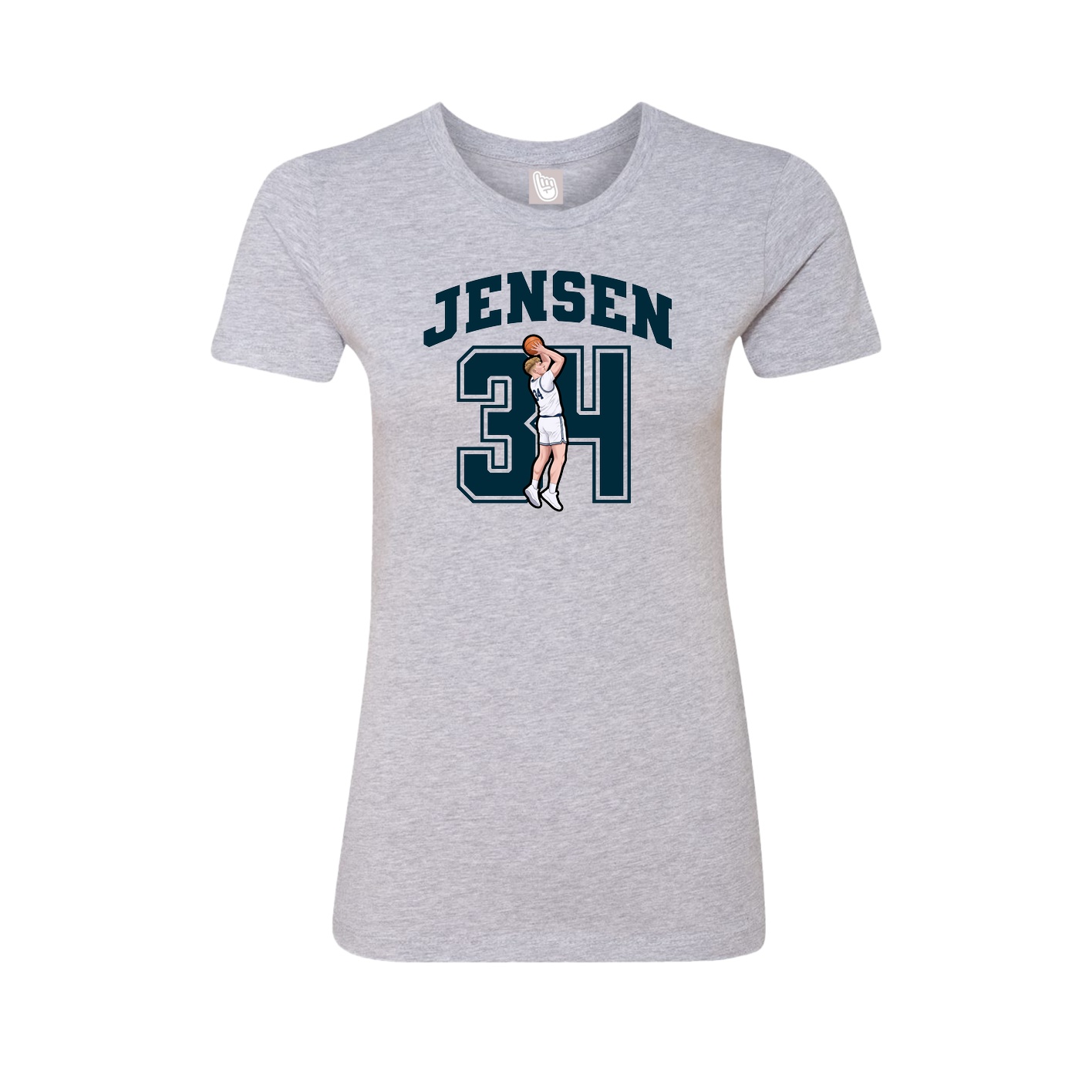 Fitted Women's Tee — Number in Grey