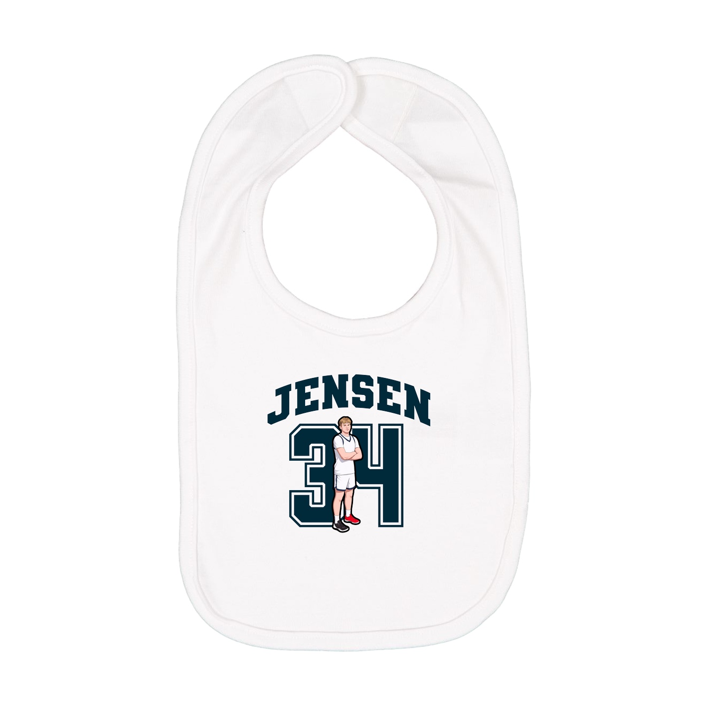 Infant Bib — Number in White