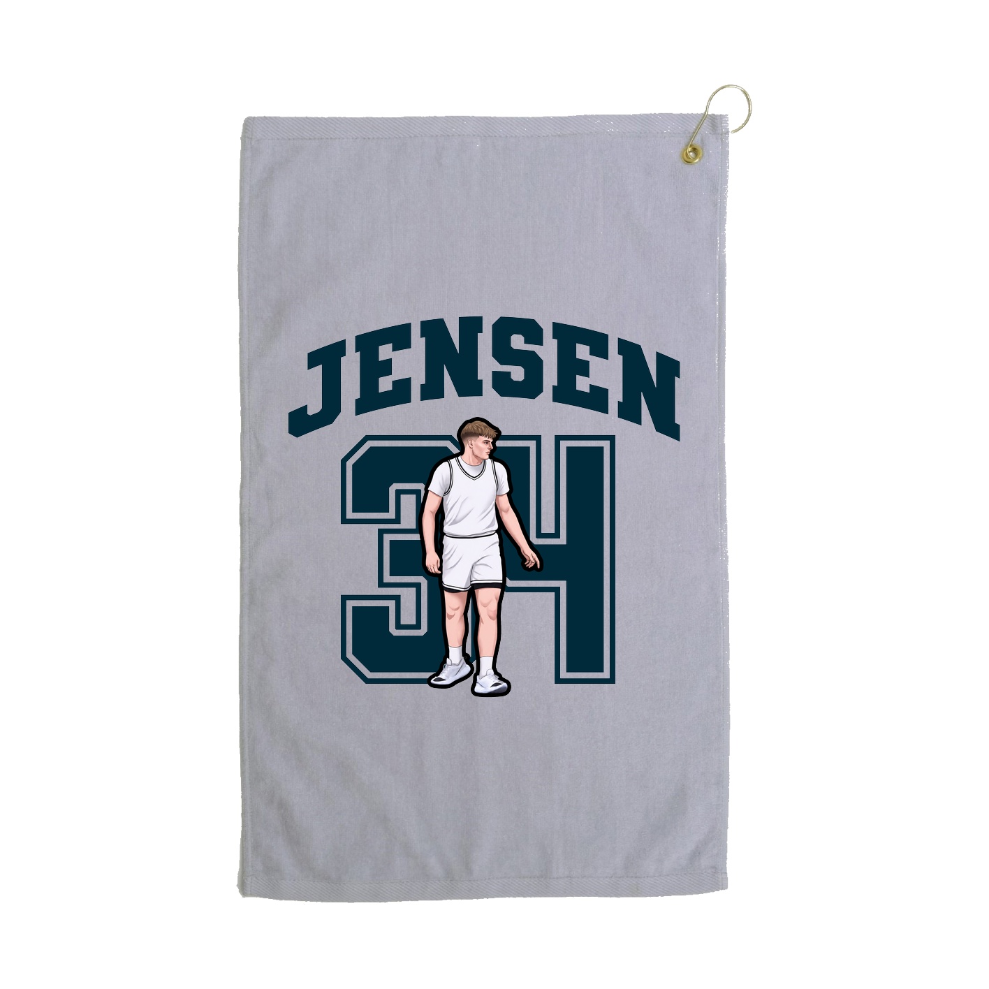 Golf Towel — Number in Grey