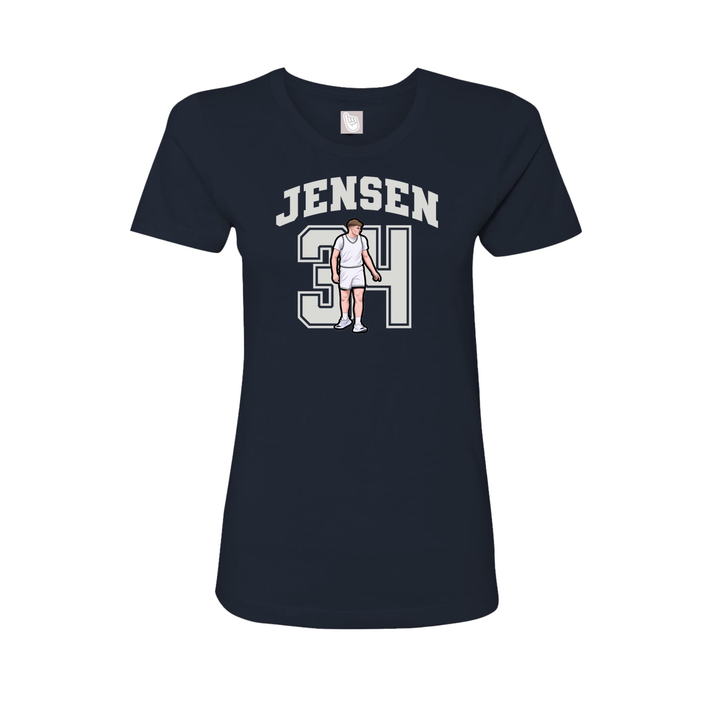 Fitted Women's Tee — Number in Navy