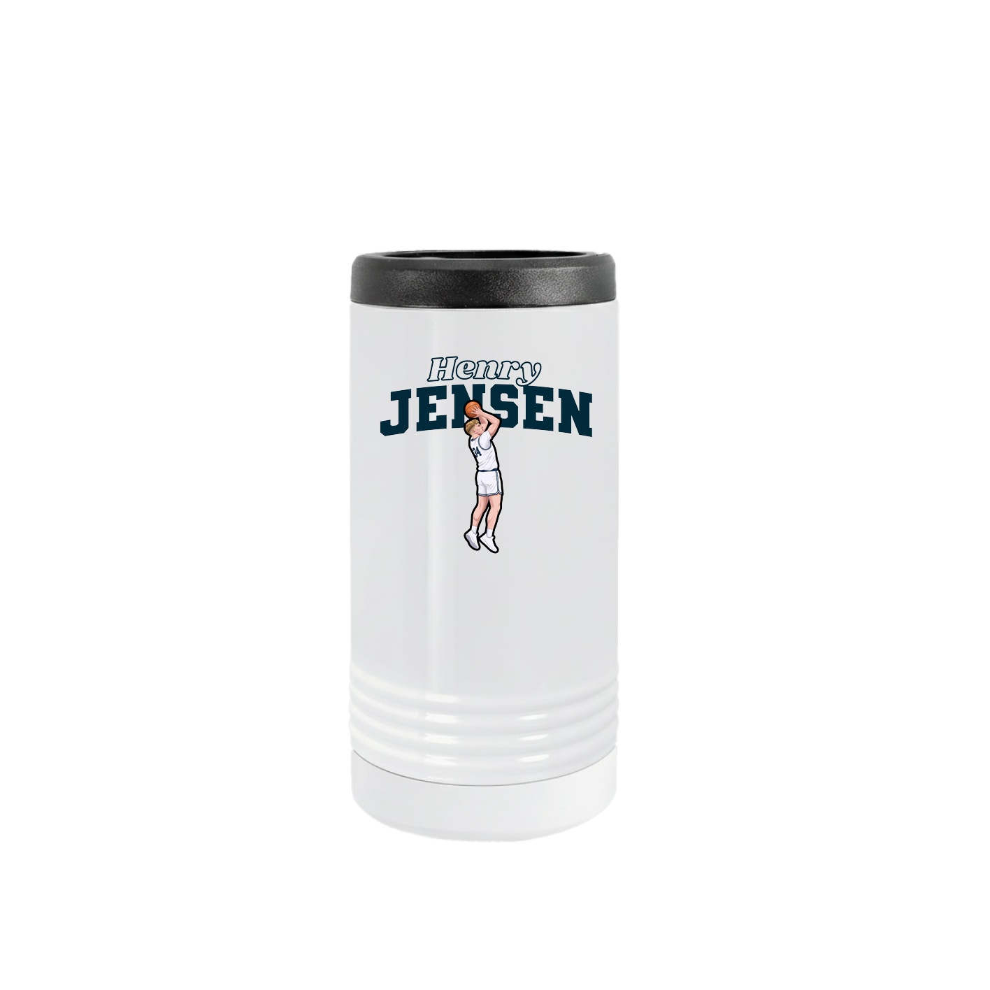 Slim Beverage Holder — Name Arch in White