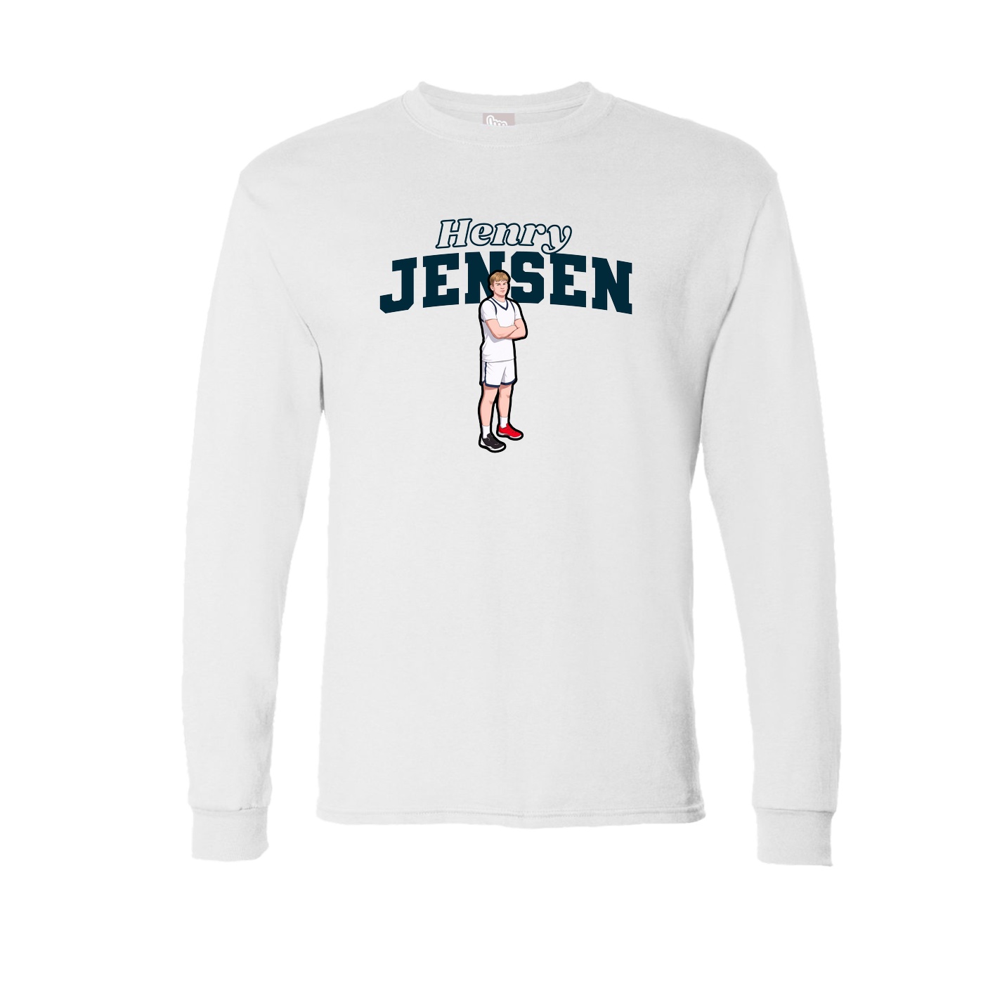 Long Sleeve Tee — Name Arch in White