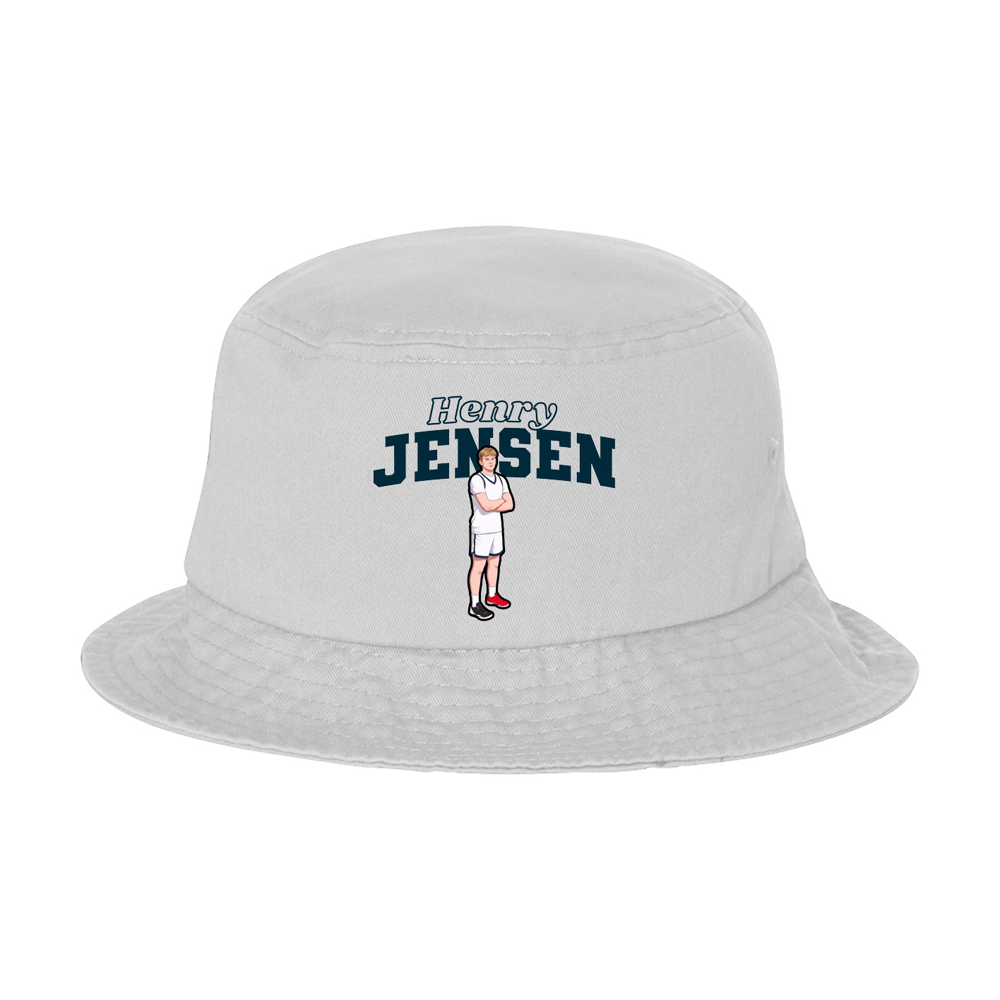 Bucket Cap — Name Arch in White