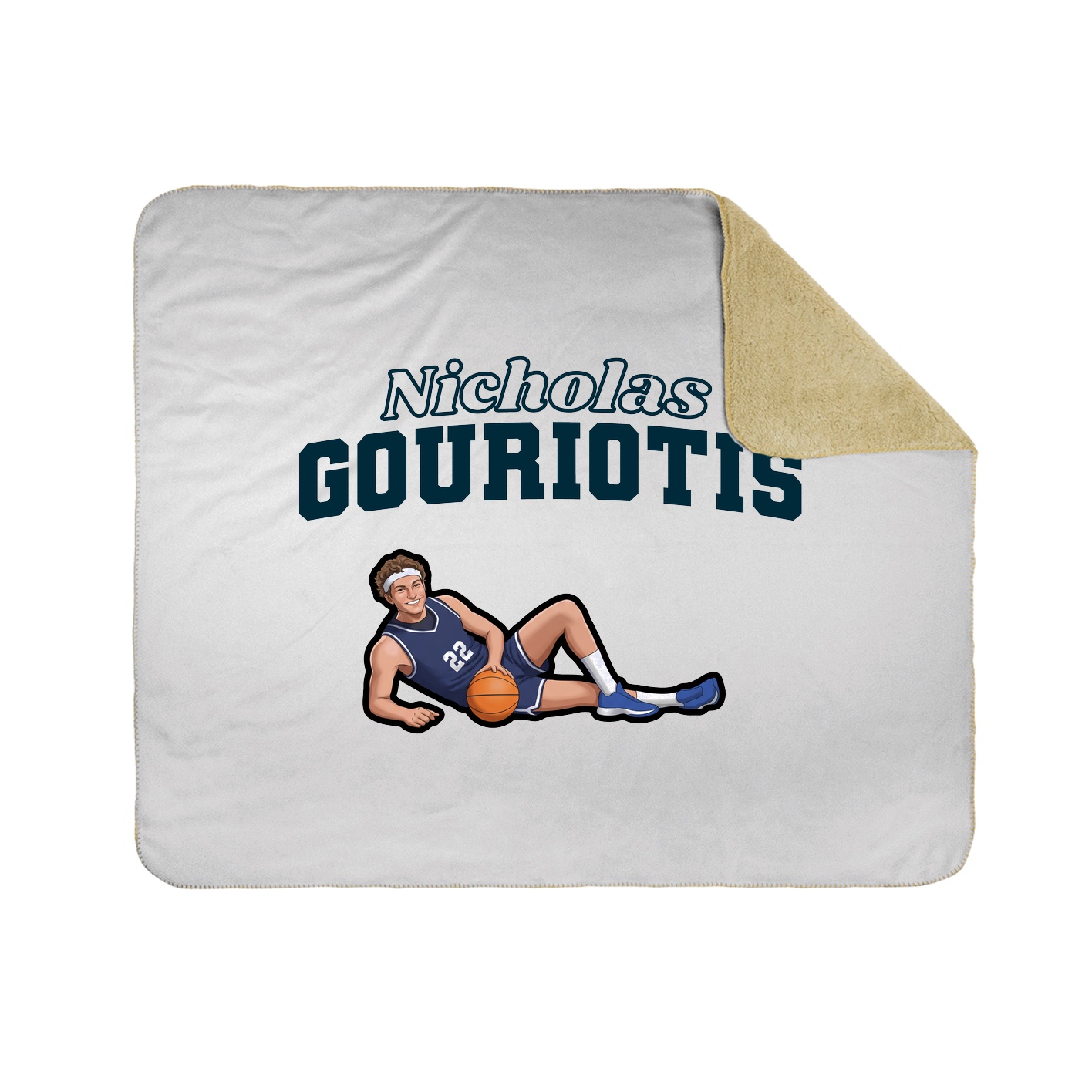 Throw Blanket — Name Arch in White