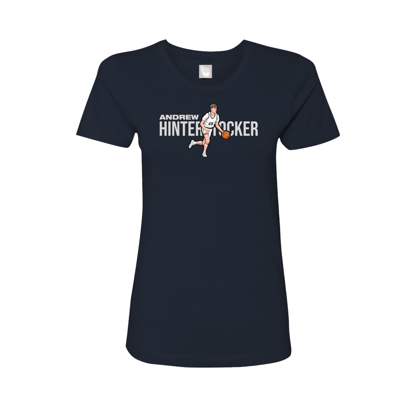 Fitted Women's Tee — Player Name in Navy