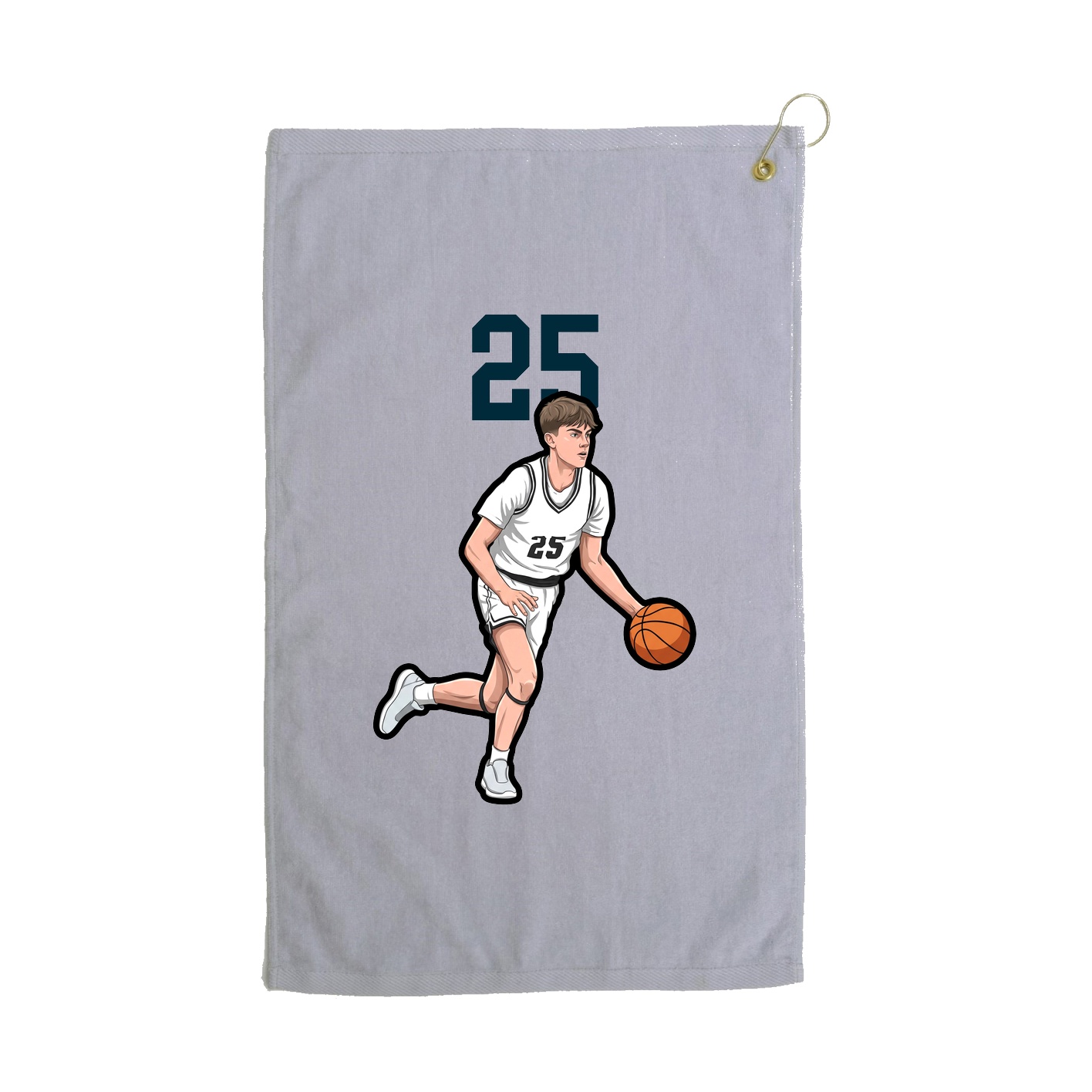 Golf Towel — Number Top in Grey