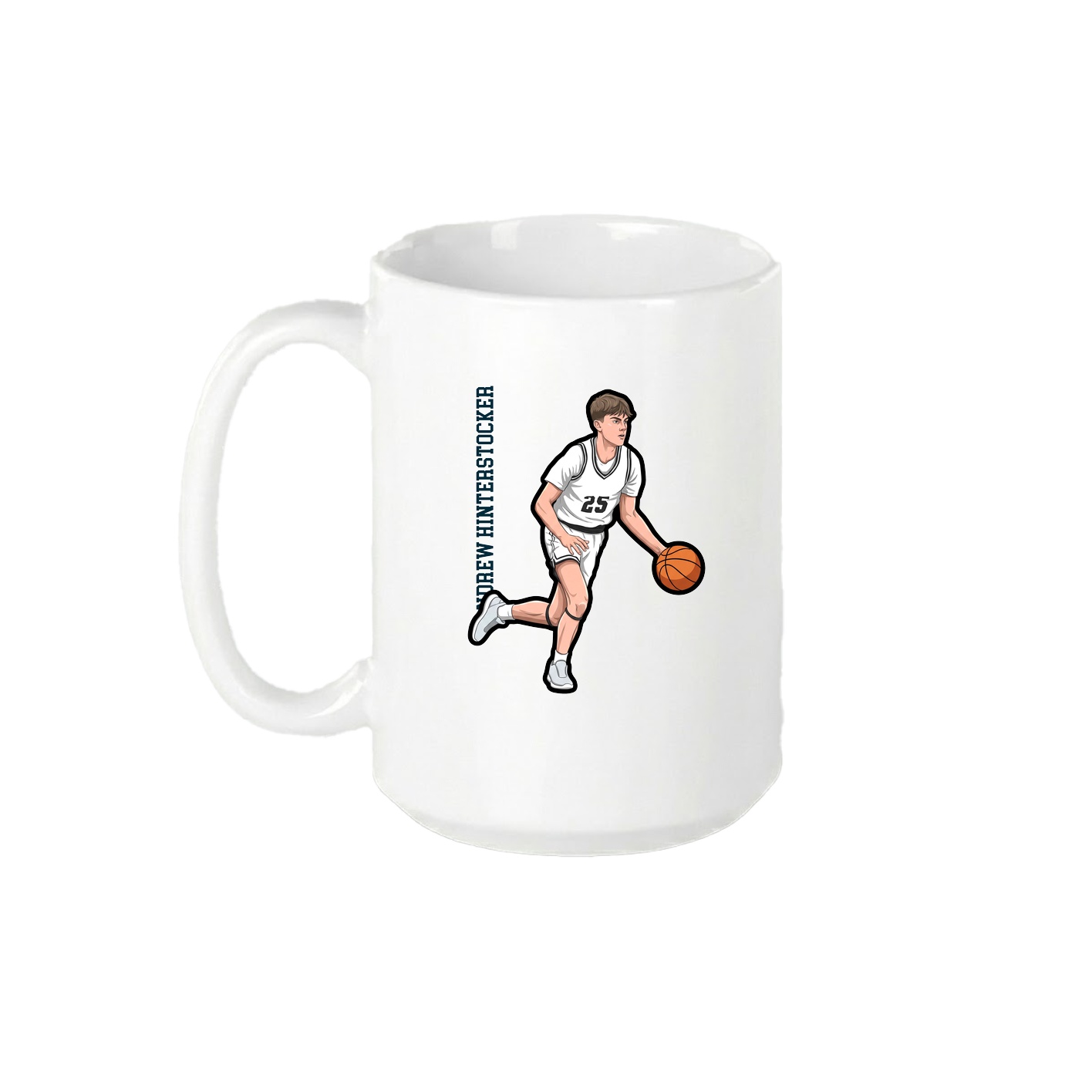15oz Coffee Mug — Name Vertical in White