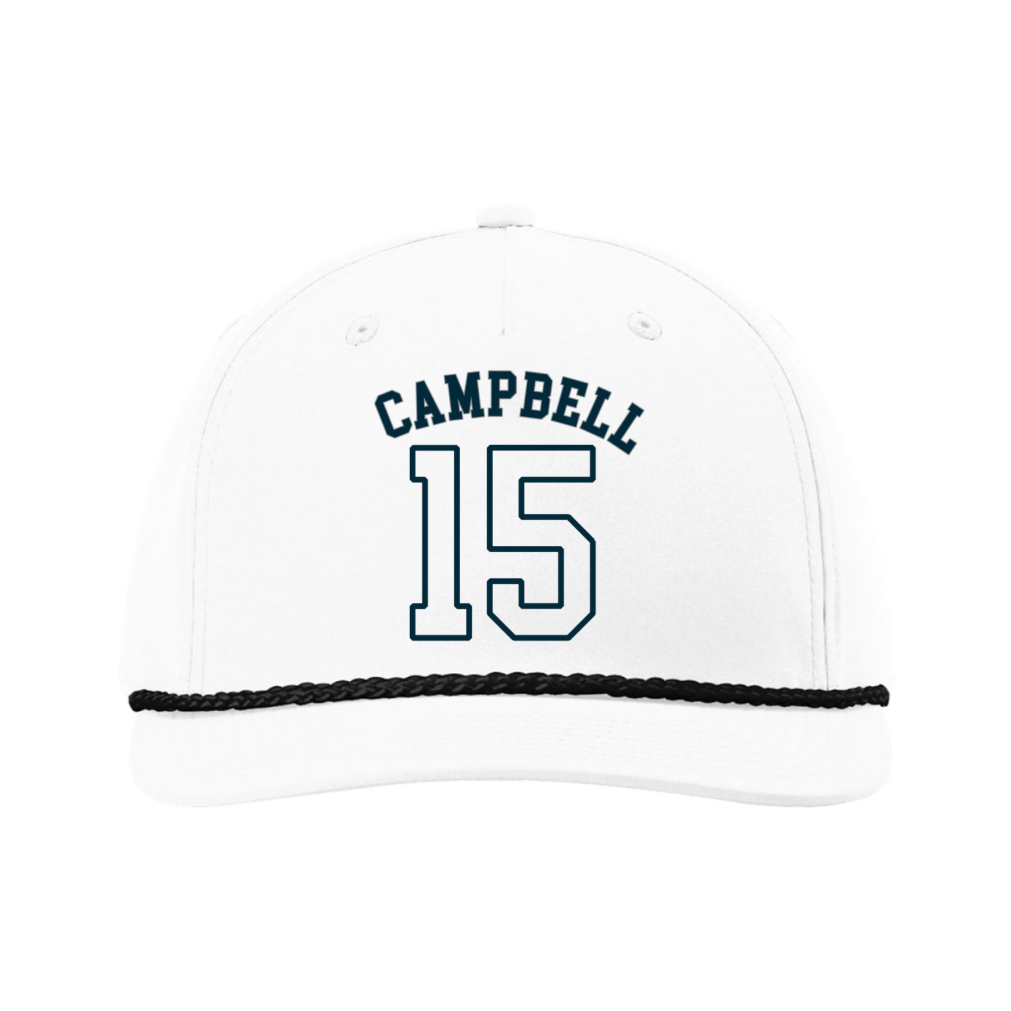 Five-Panel Classic Rope Cap — Shirsey Arch in White