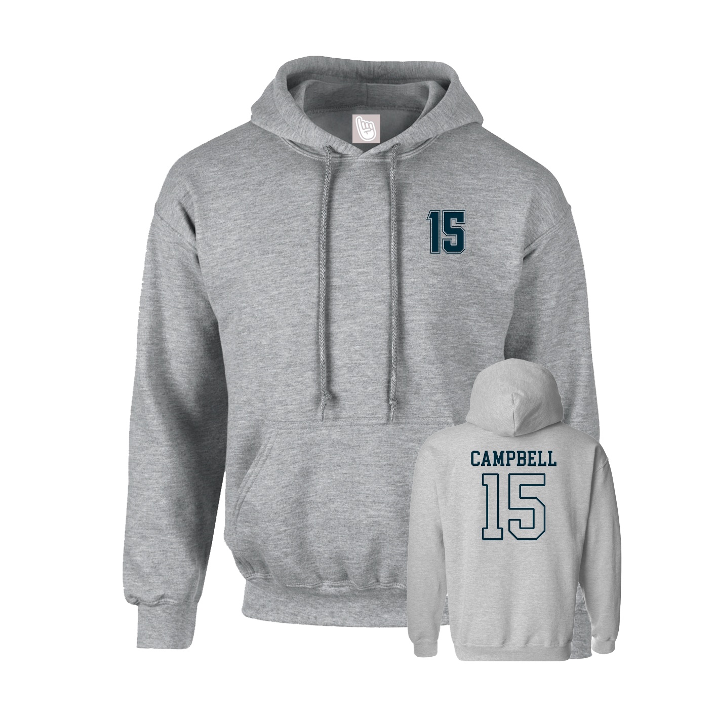 Youth Hoodie — Chest Back in Grey