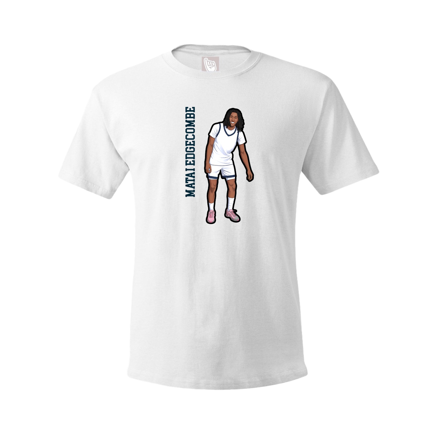 Youth Tee — Name Vertical in White