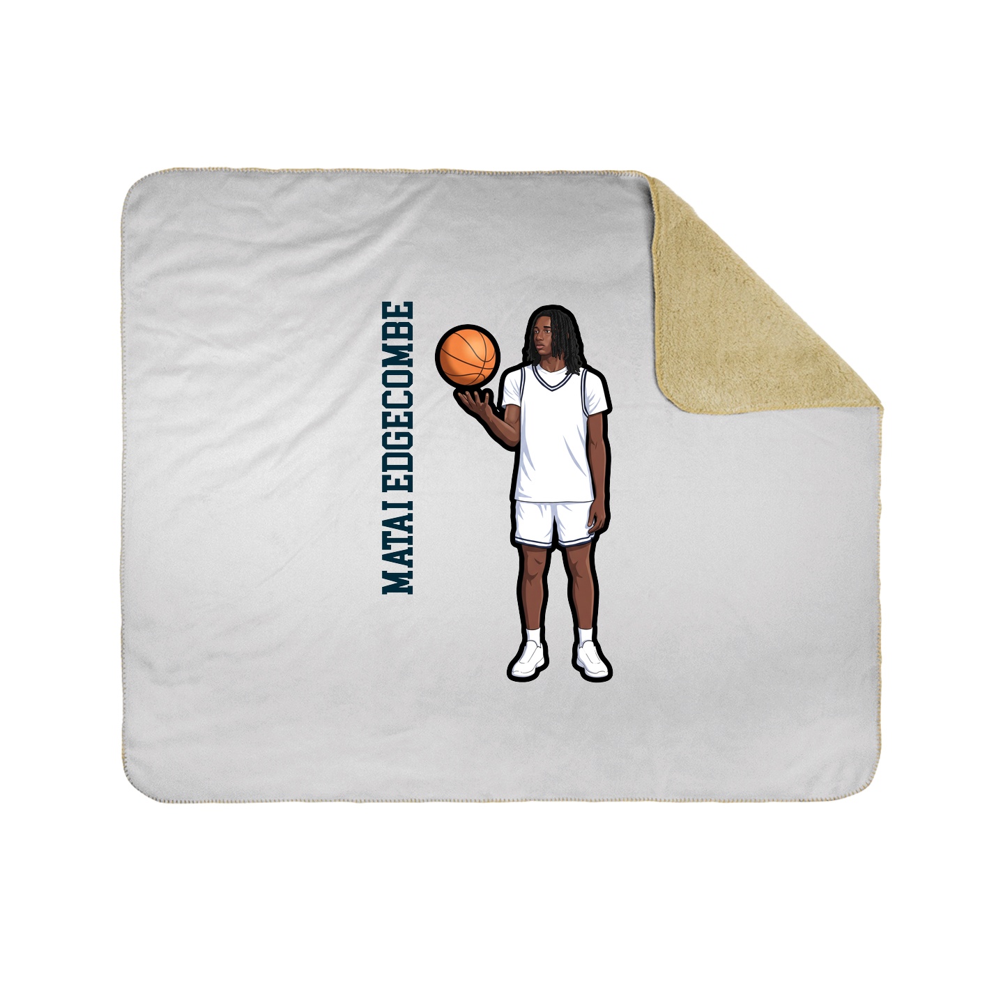 Throw Blanket — Name Vertical in White