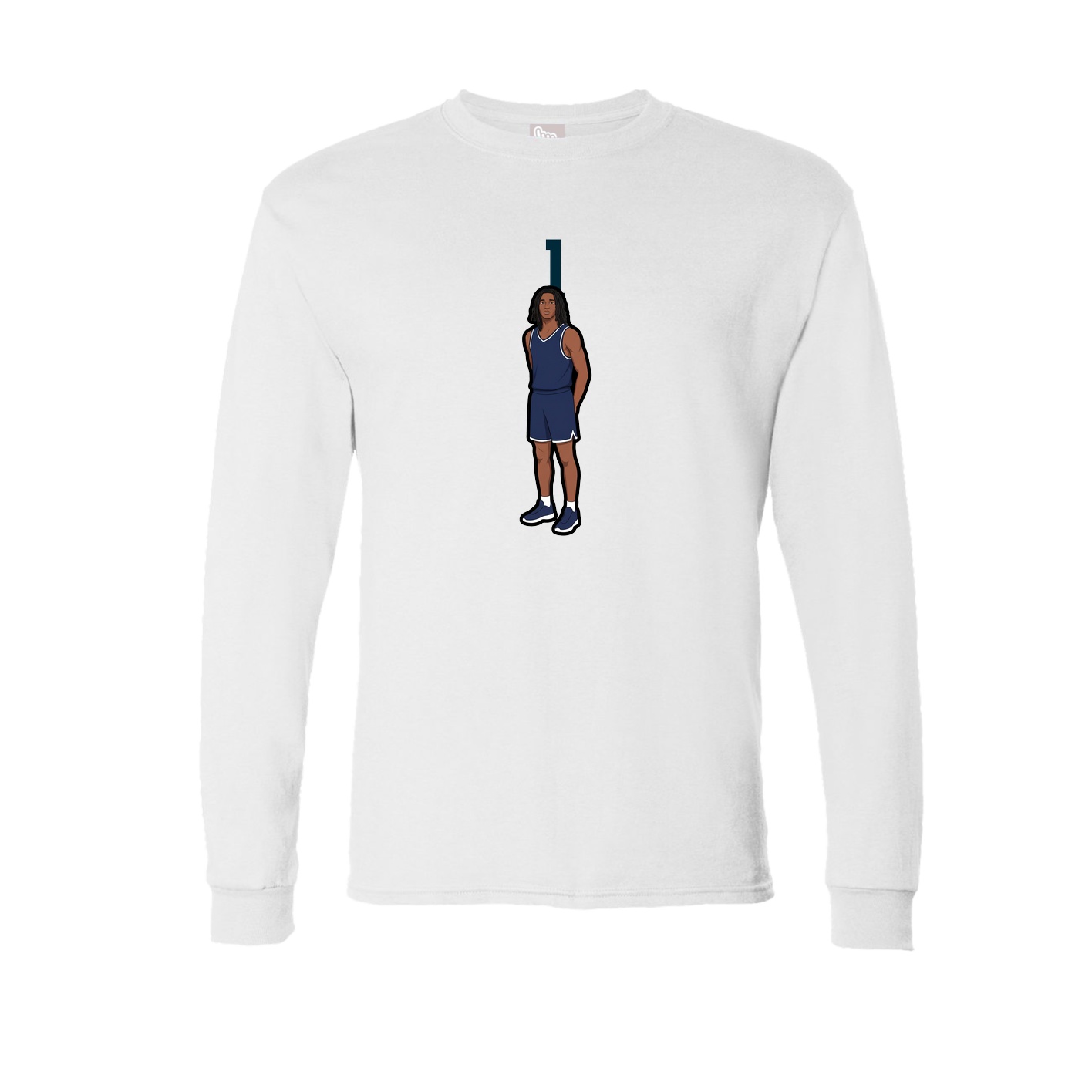 Long Sleeve Tee — Number Top in White