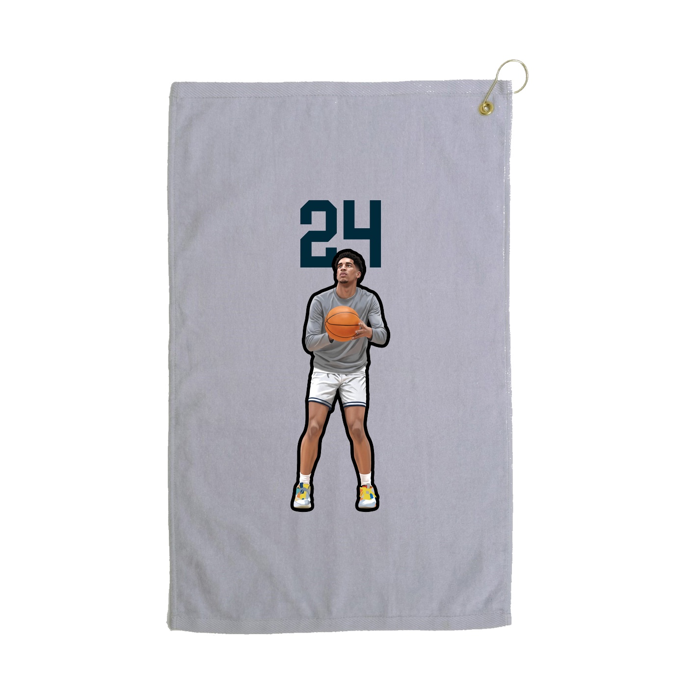 Golf Towel — Number Top in Grey