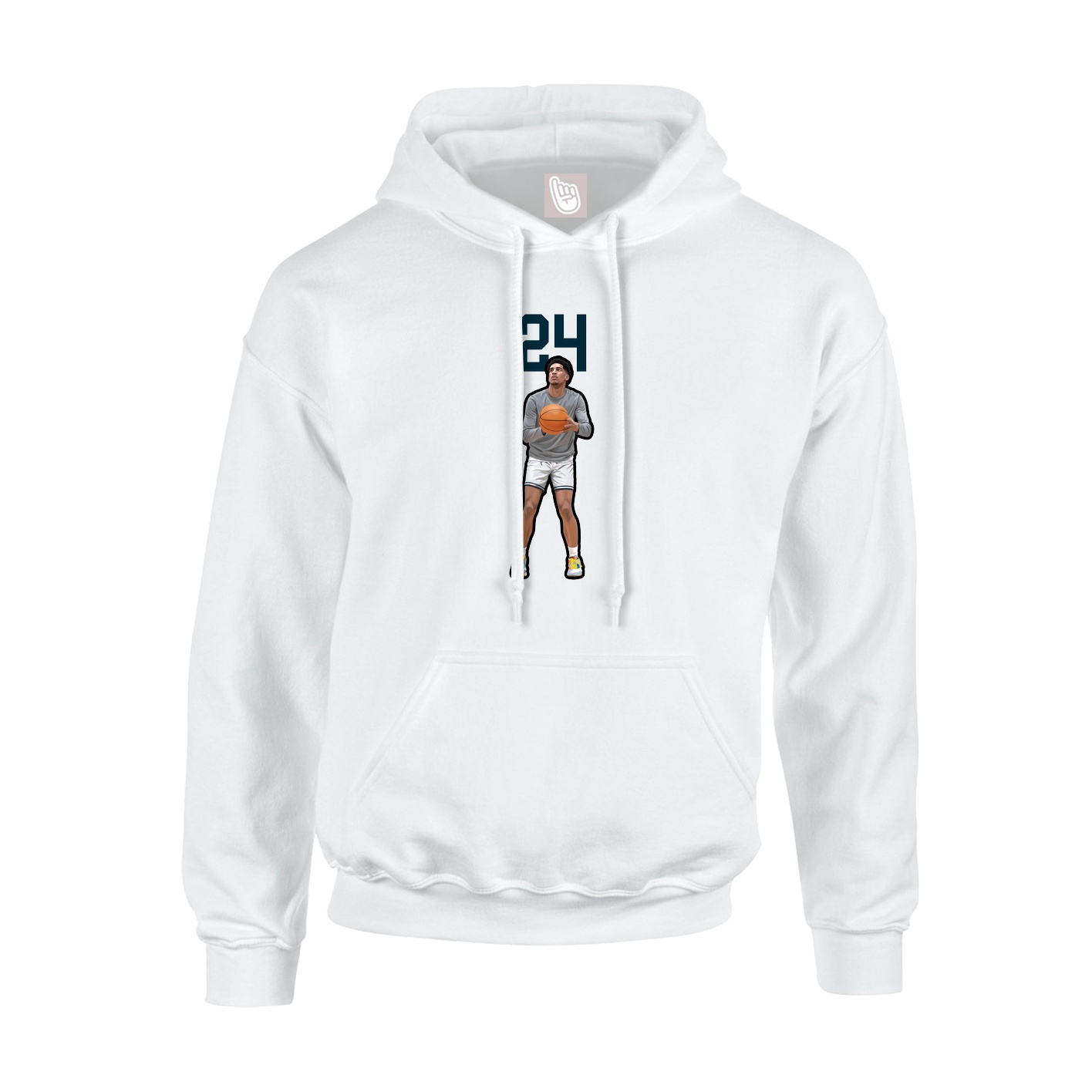 Youth Hoodie — Number Top in White