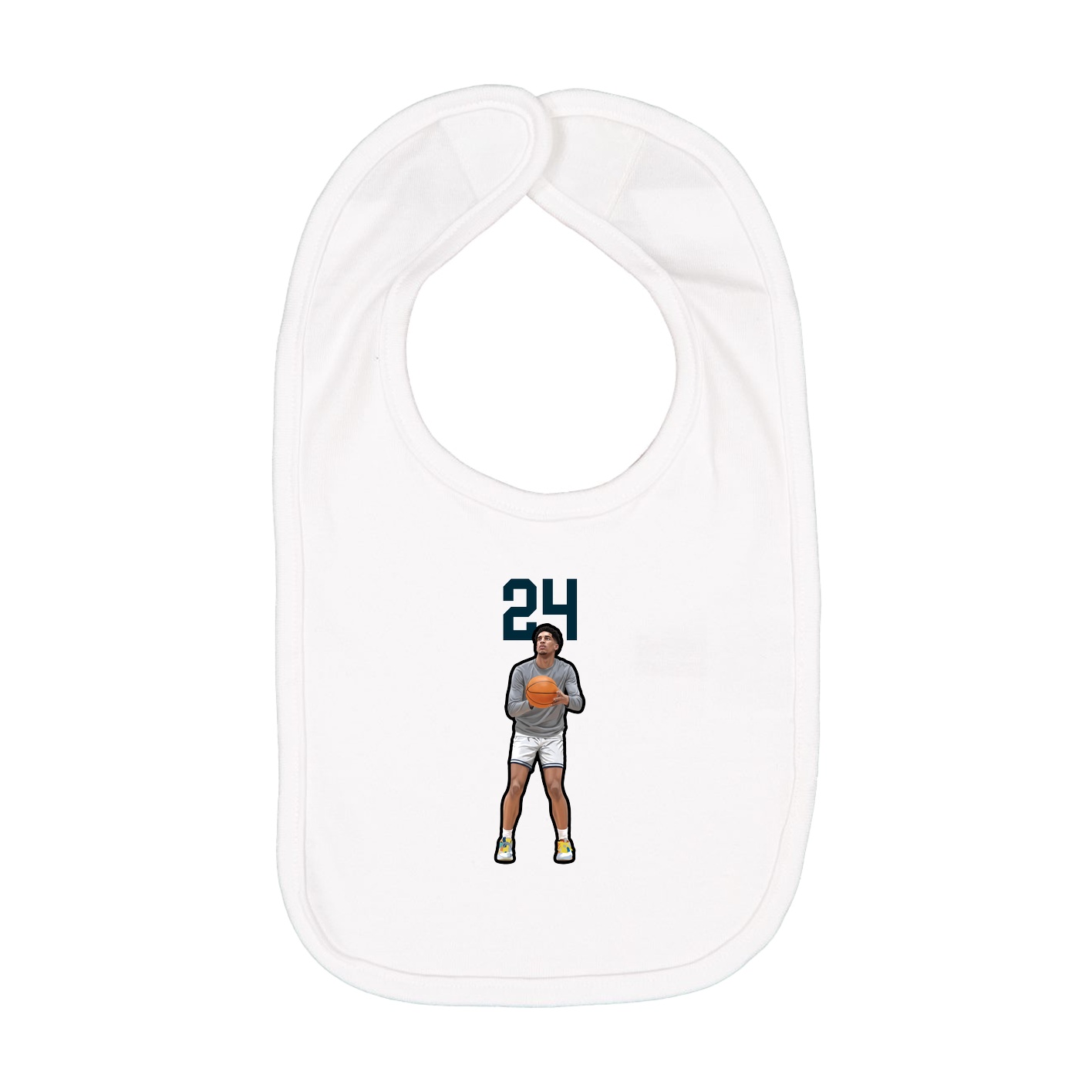 Infant Bib — Number Top in White