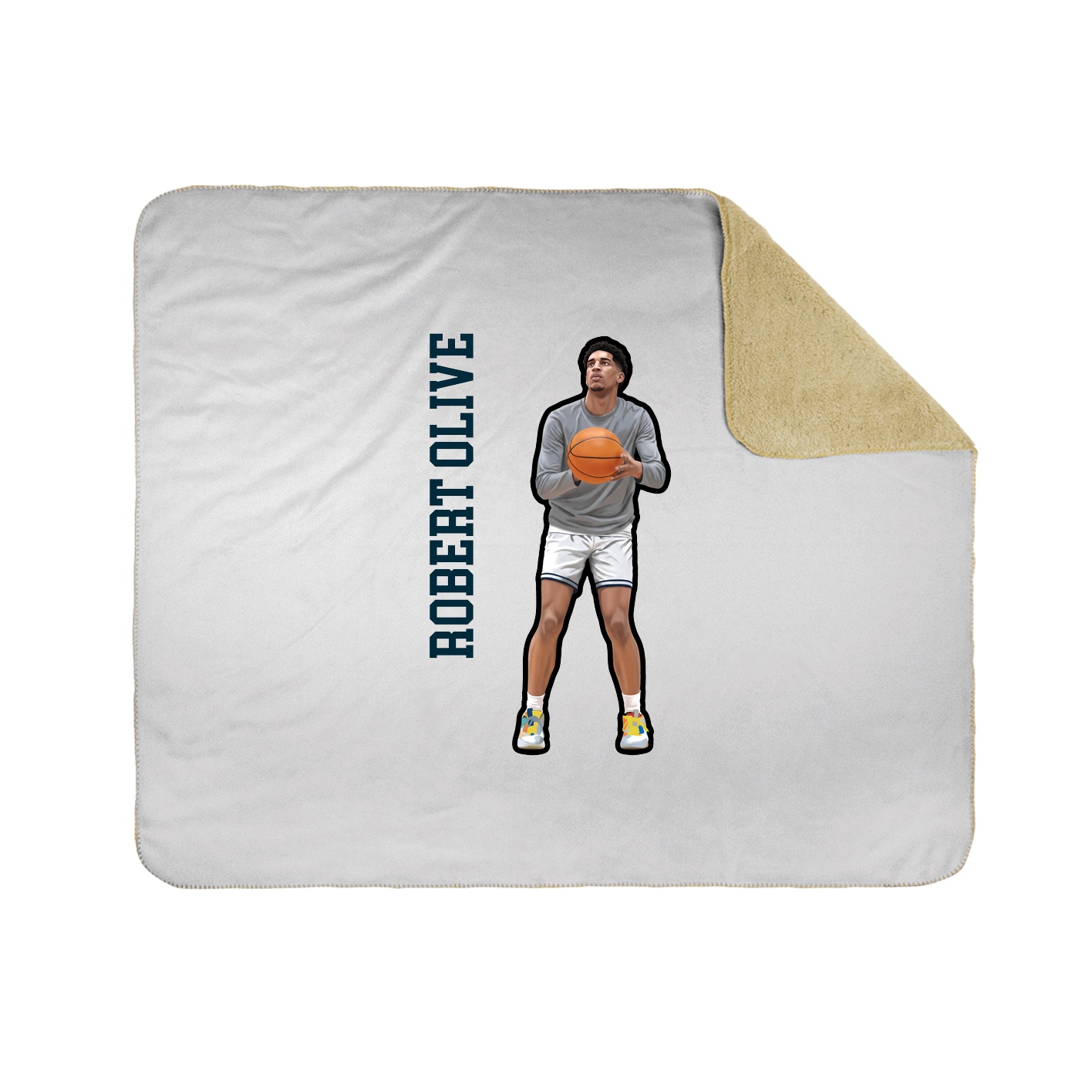 Throw Blanket — Name Vertical in White