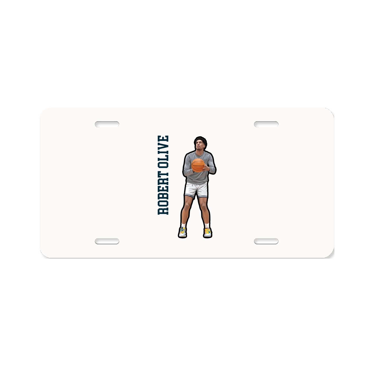 License Plate — Name Vertical in Classic