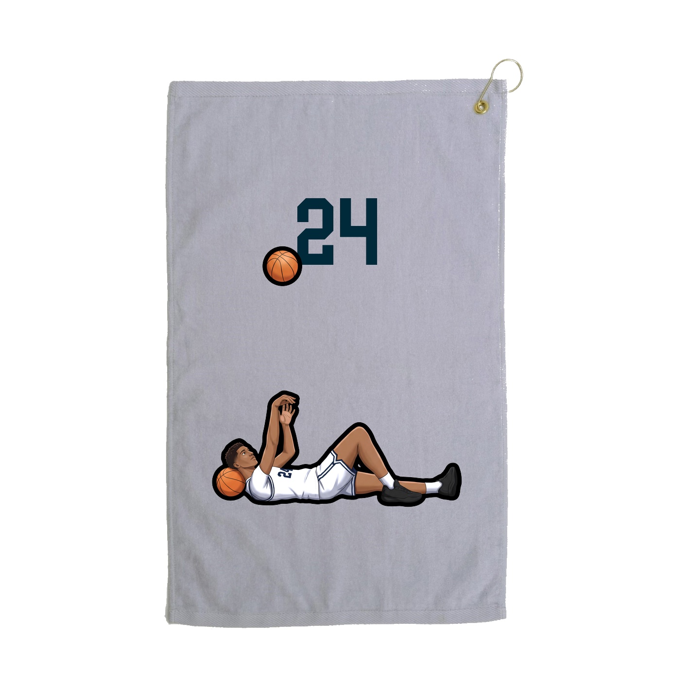 Golf Towel — Number Top in Grey