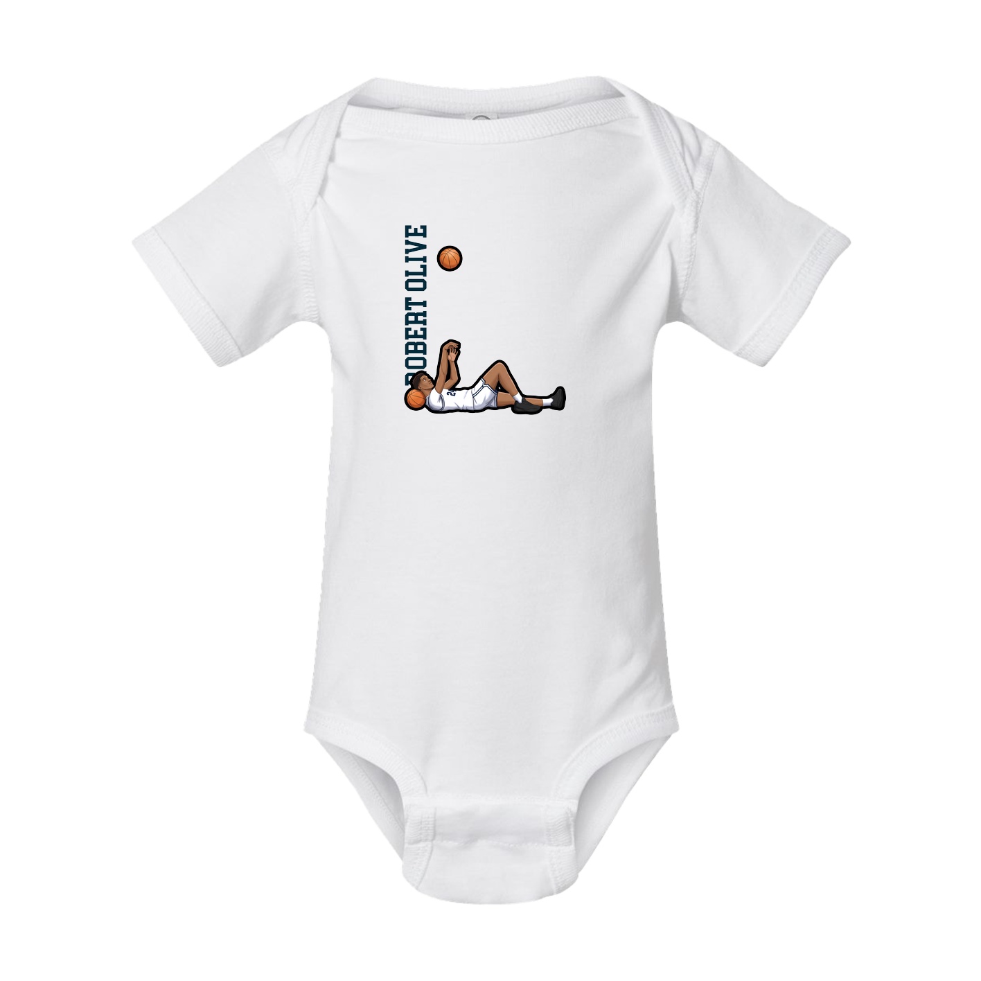 Baby Onesie — Name Vertical in White