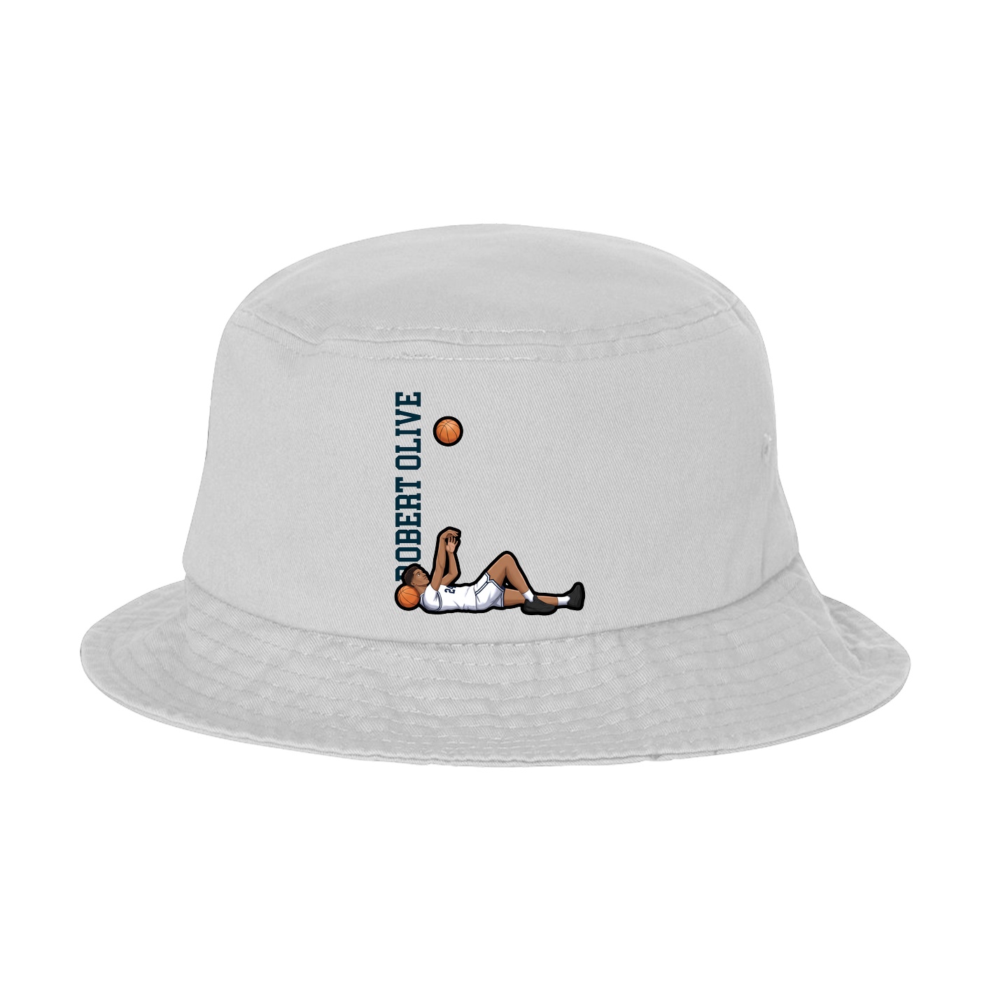 Bucket Cap — Name Vertical in White