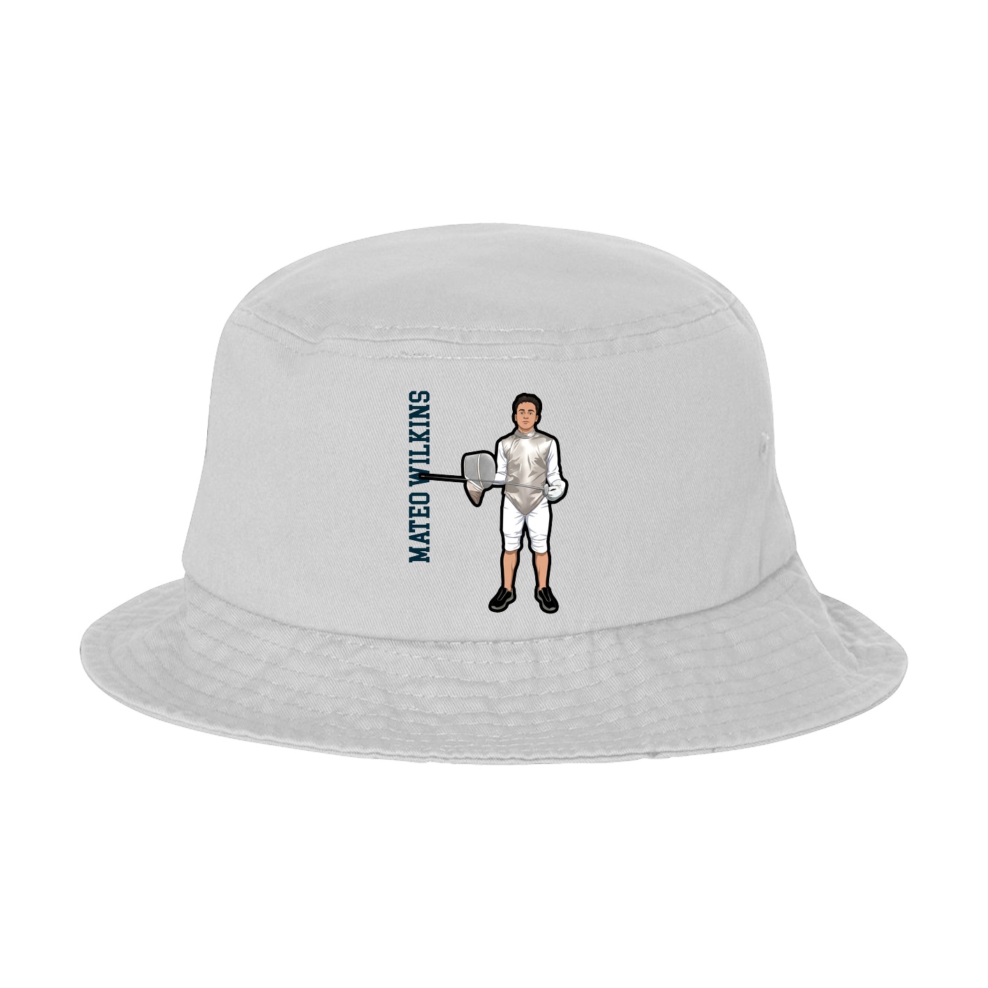 Bucket Cap — Name Vertical in White