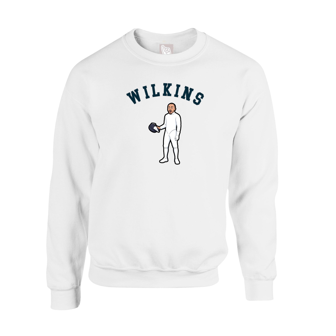 Fleece Crew — Shirsey Arch in White