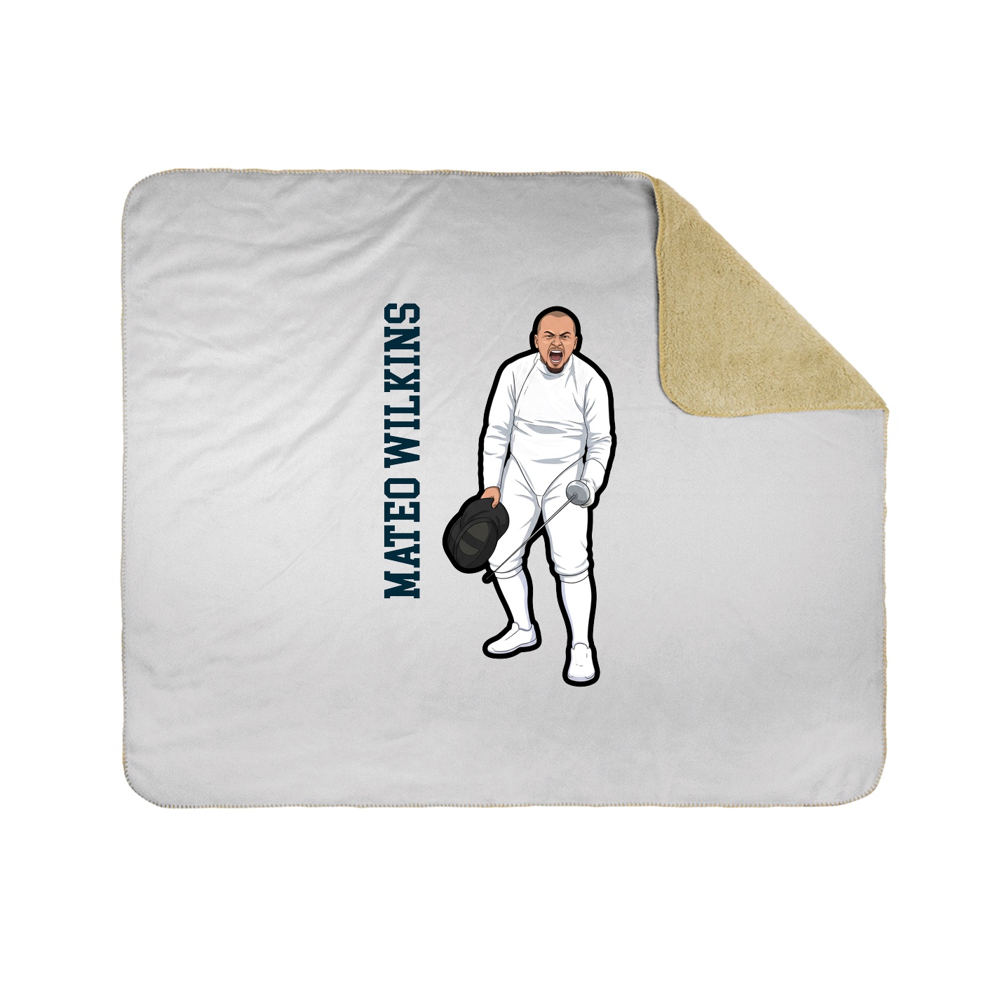 Throw Blanket — Name Vertical in White