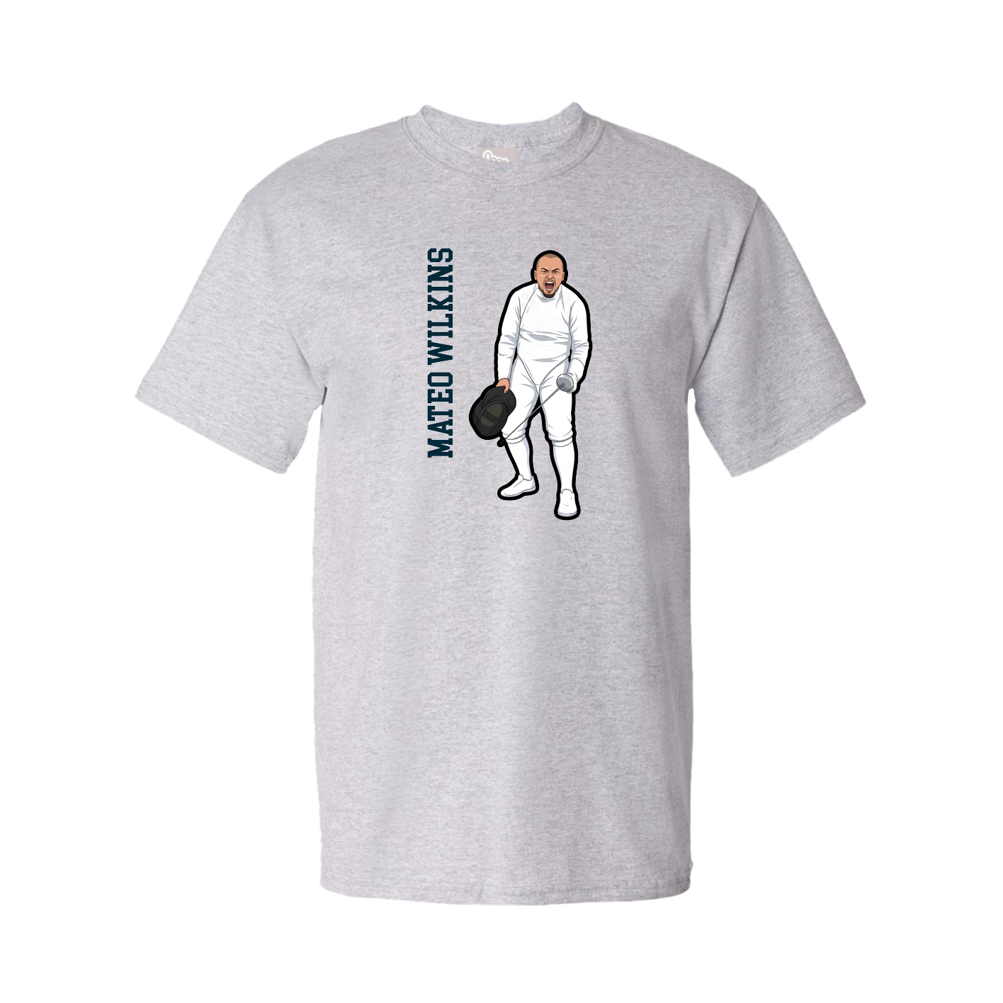 Tee — Name Vertical in Grey