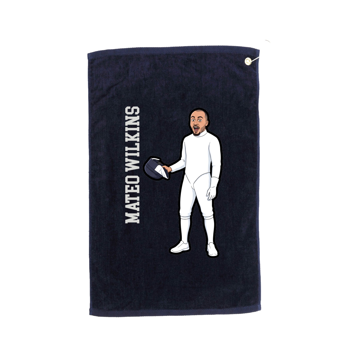 Golf Towel — Name Vertical in Navy