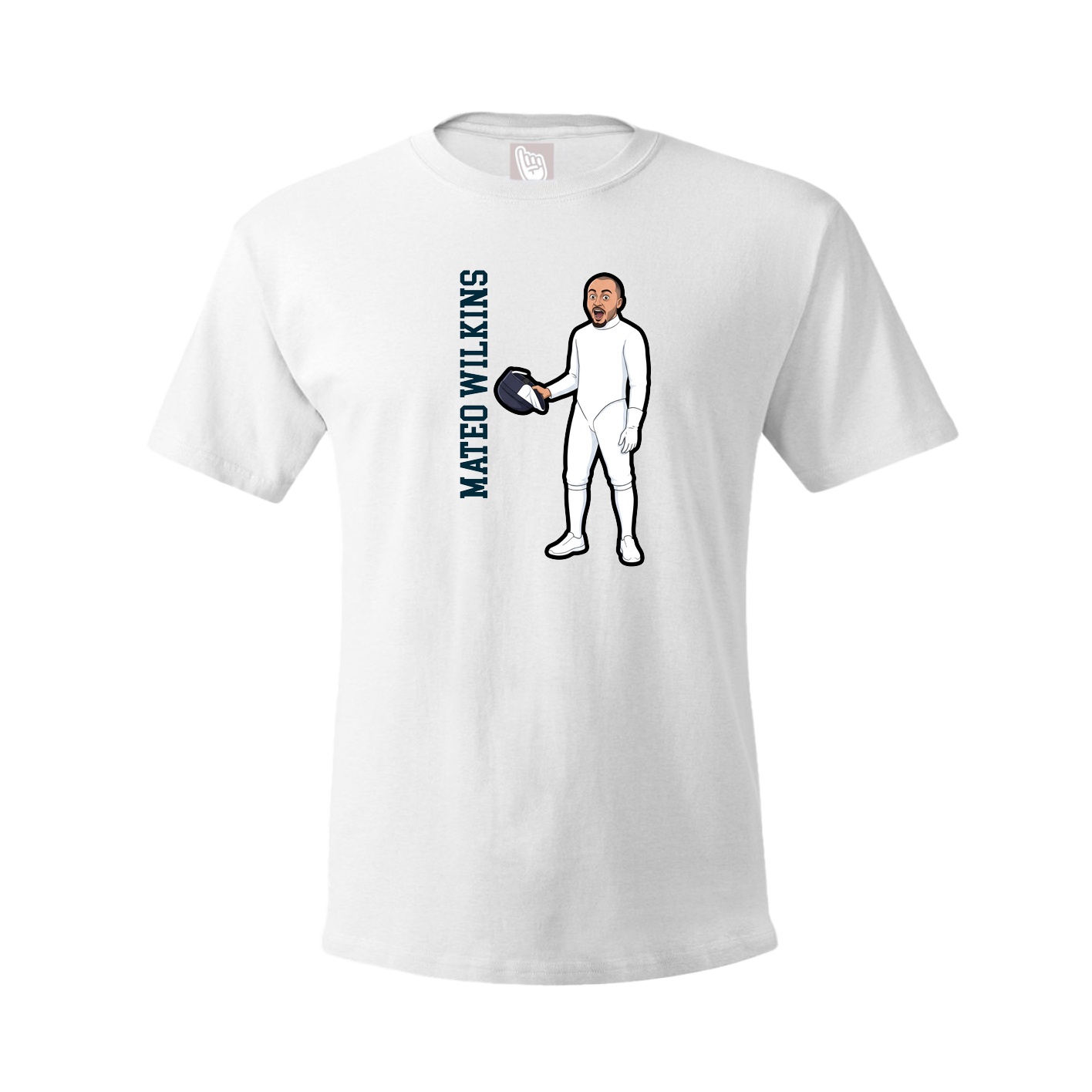 Tee — Name Vertical in White