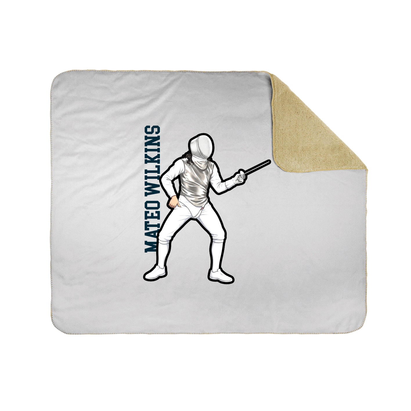 Throw Blanket — Name Vertical in White