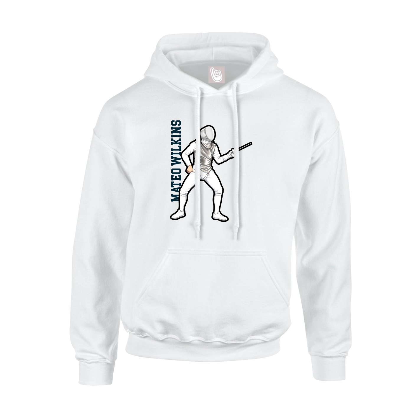Youth Hoodie — Name Vertical in White