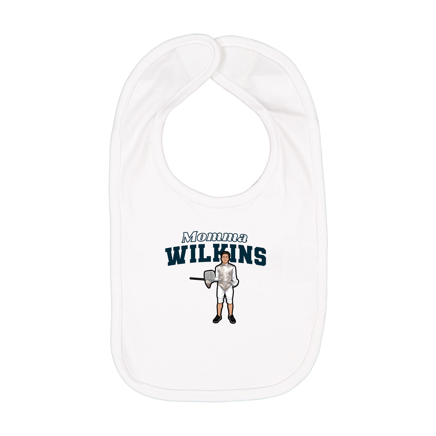 Infant Bib — Mothers Day Block in White