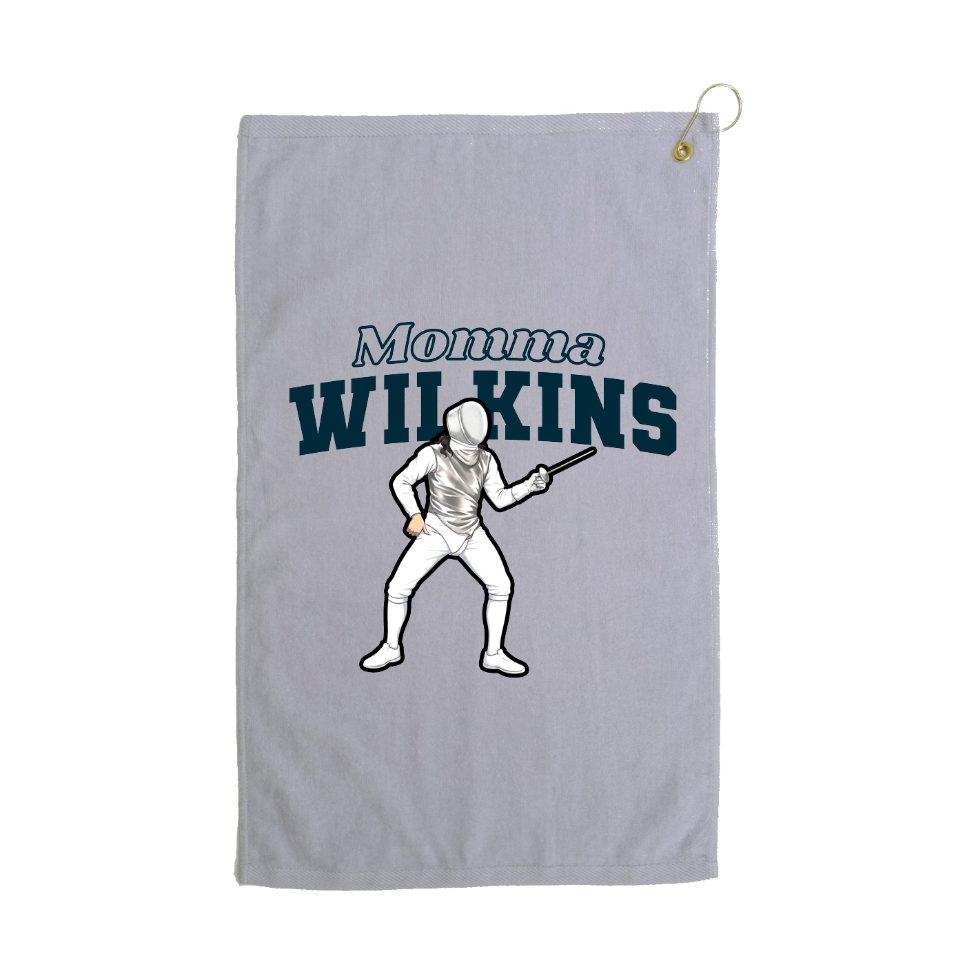 Golf Towel — Mothers Day Block in Grey