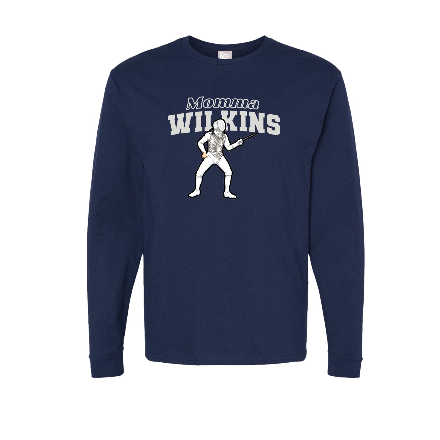 Long Sleeve Tee — Mothers Day Block in Navy