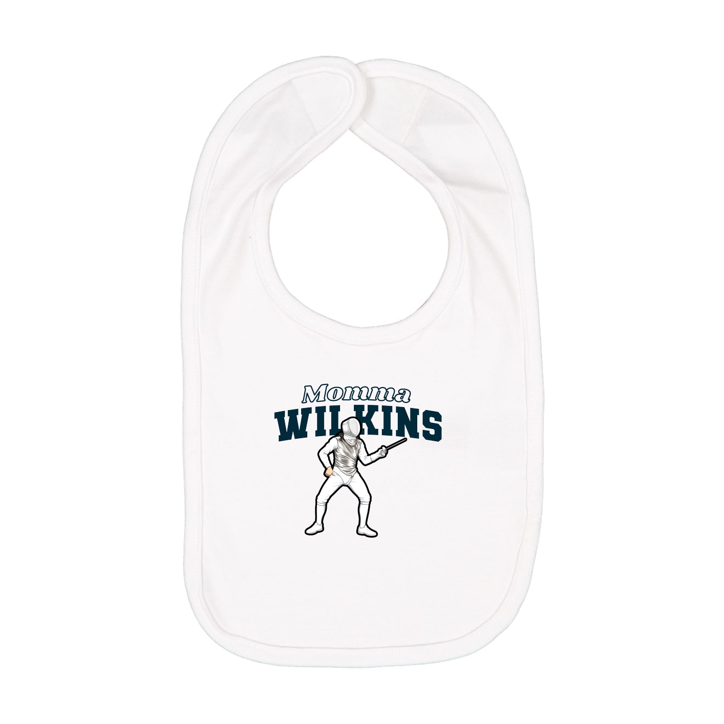 Infant Bib — Mothers Day Block in White